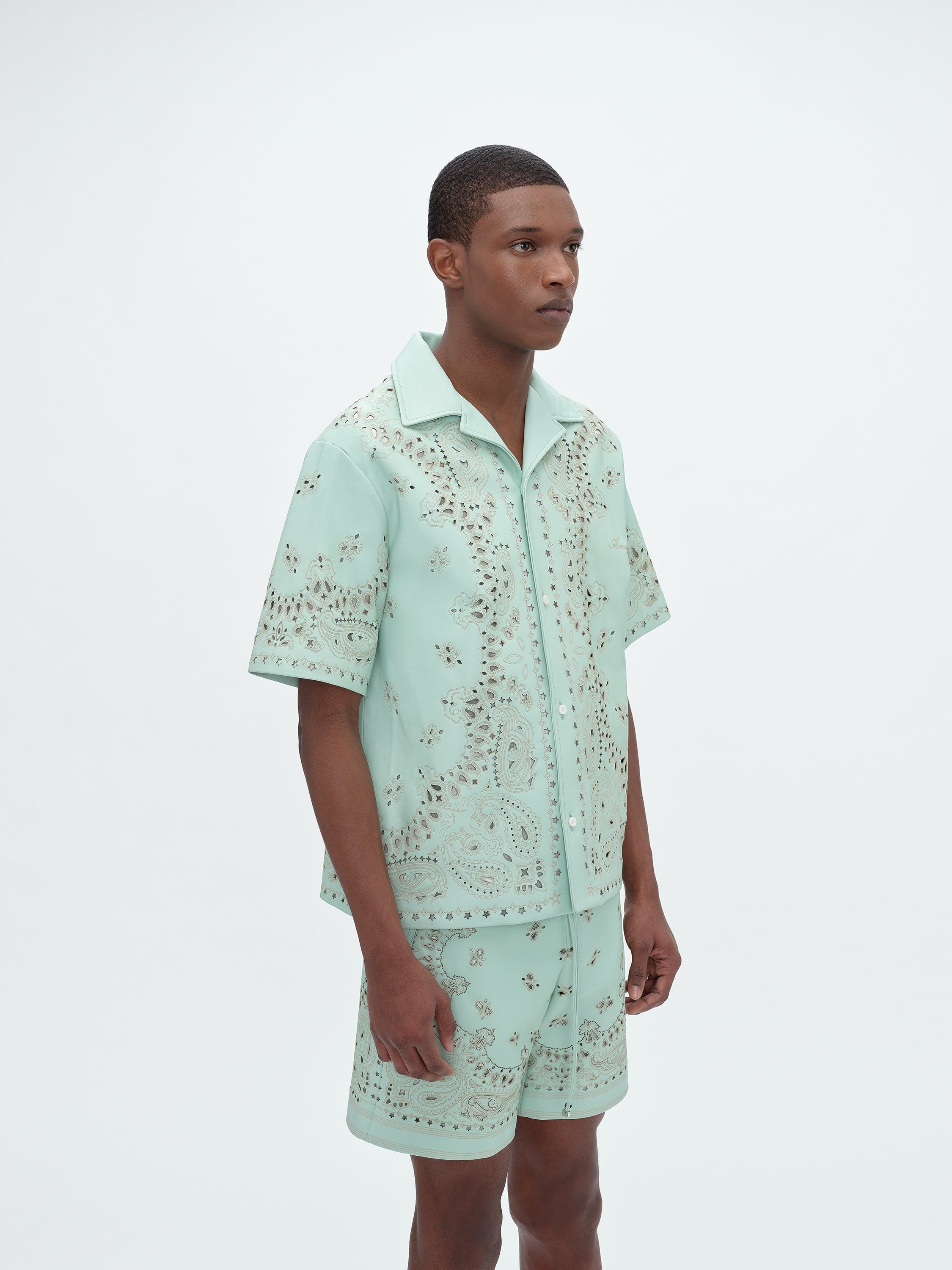 LEATHER BANDANA SHIRT - MINT sold by AMIRI product image thumbnail 3