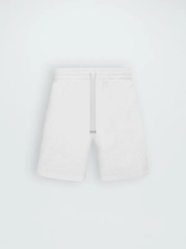 BANDANA LACE SHORT - WHITE made by AMIRI
