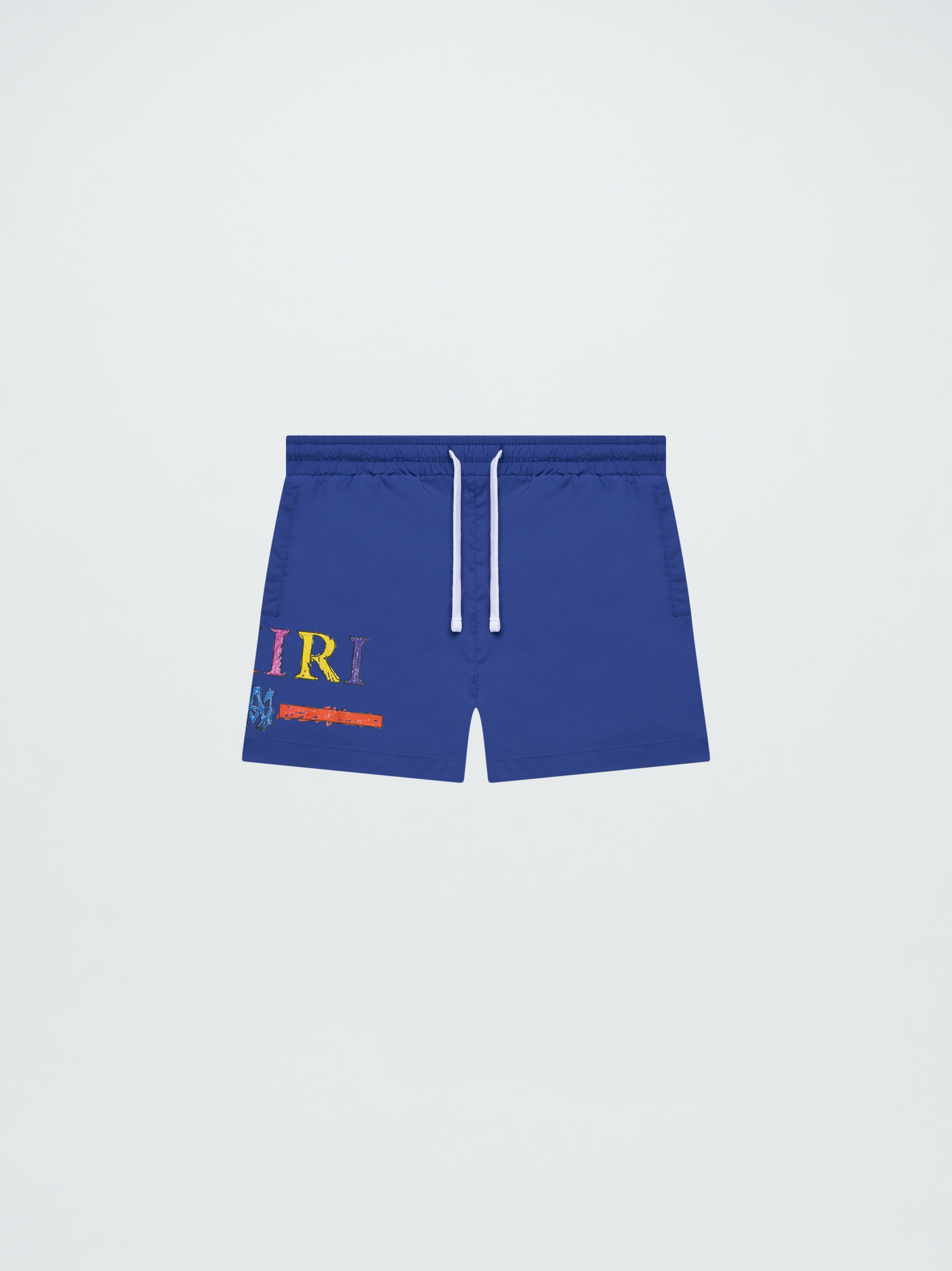 KIDS - RAINBOW MA BAR SWIM TRUNK - BLUE sold by AMIRI