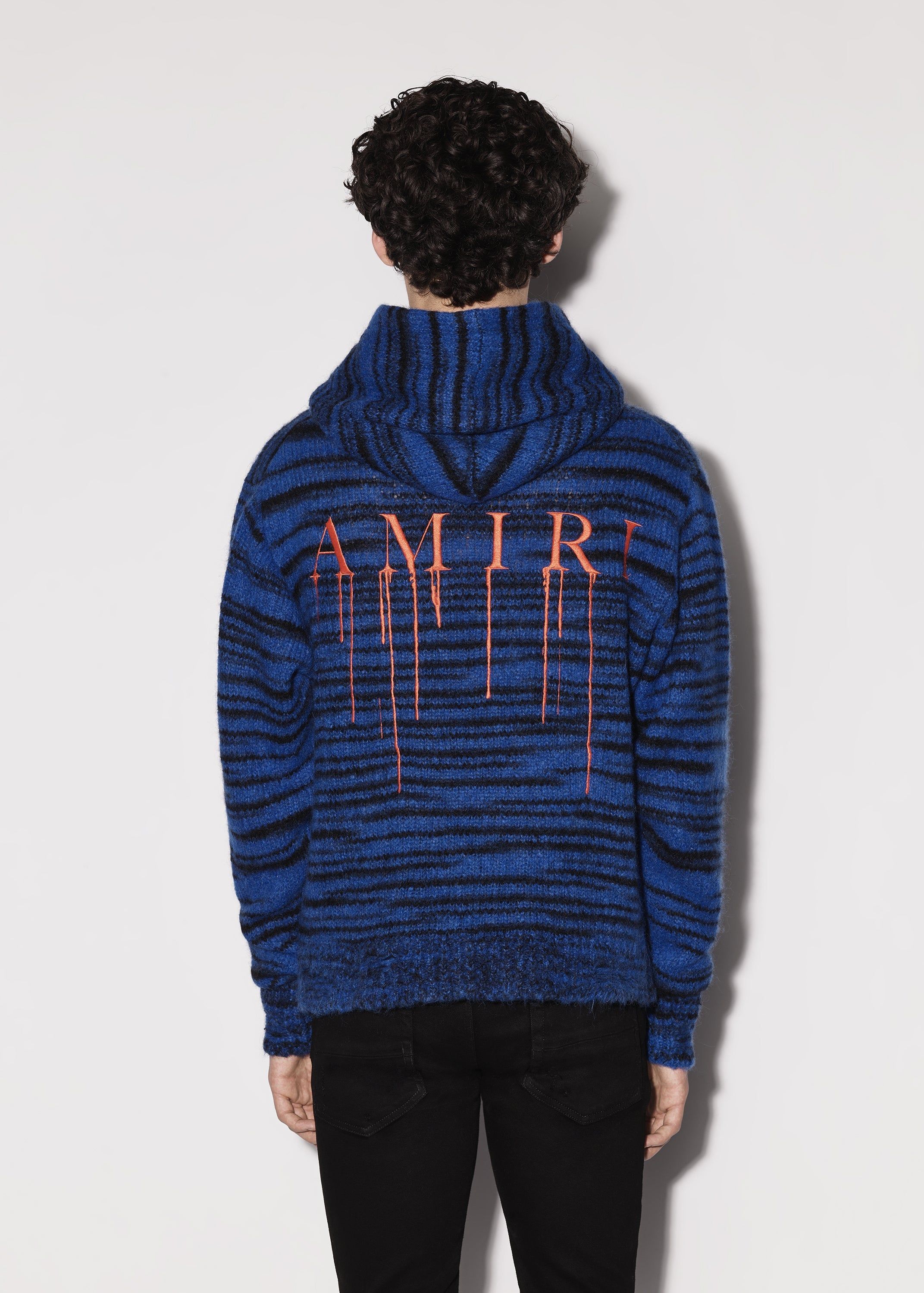 SPACE DYE HOODIE WITH PAINT DRIP M.A. LOGO - BLUE sold by AMIRI product image thumbnail 4