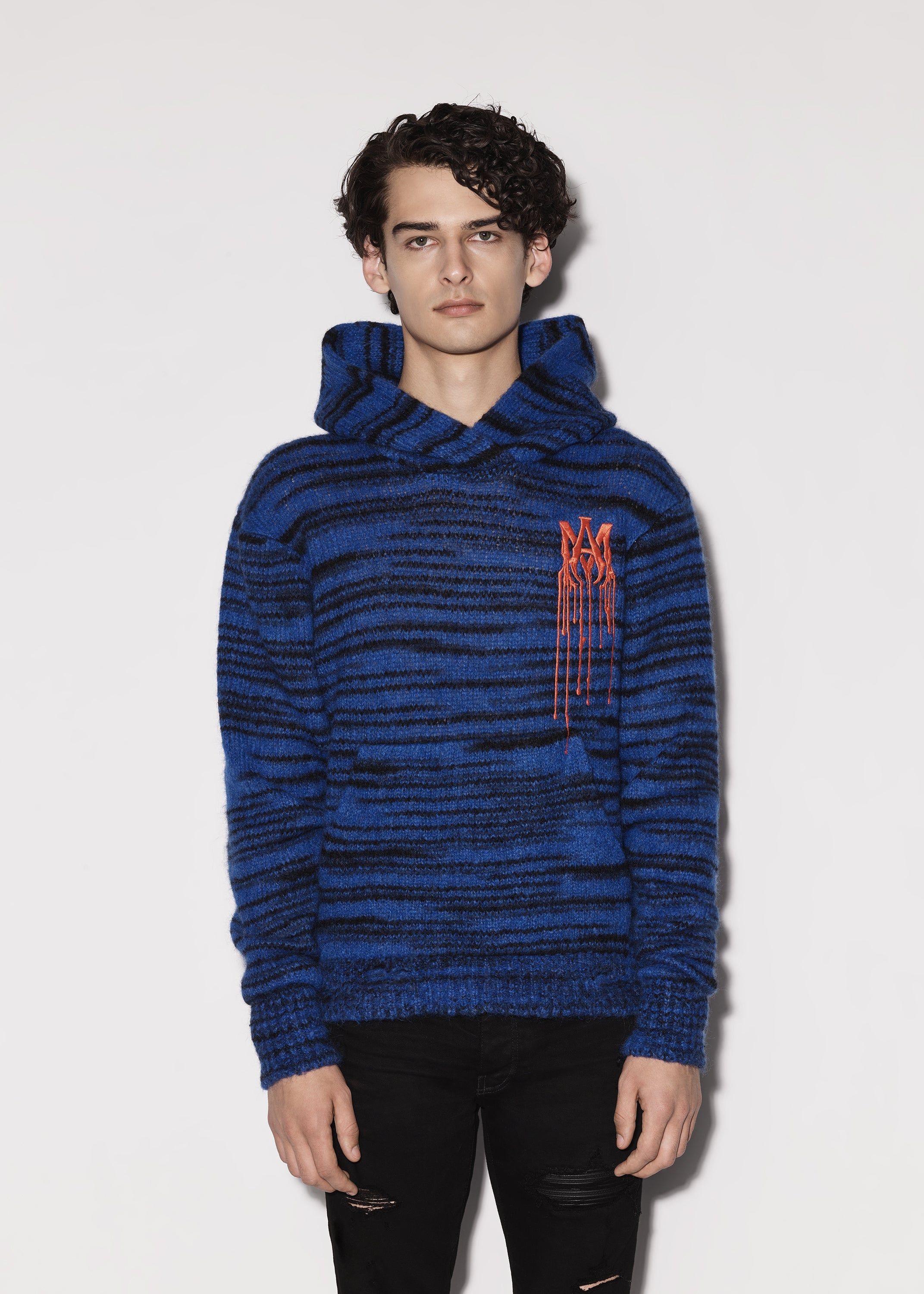 SPACE DYE HOODIE WITH PAINT DRIP M.A. LOGO - BLUE sold by AMIRI product image thumbnail 2