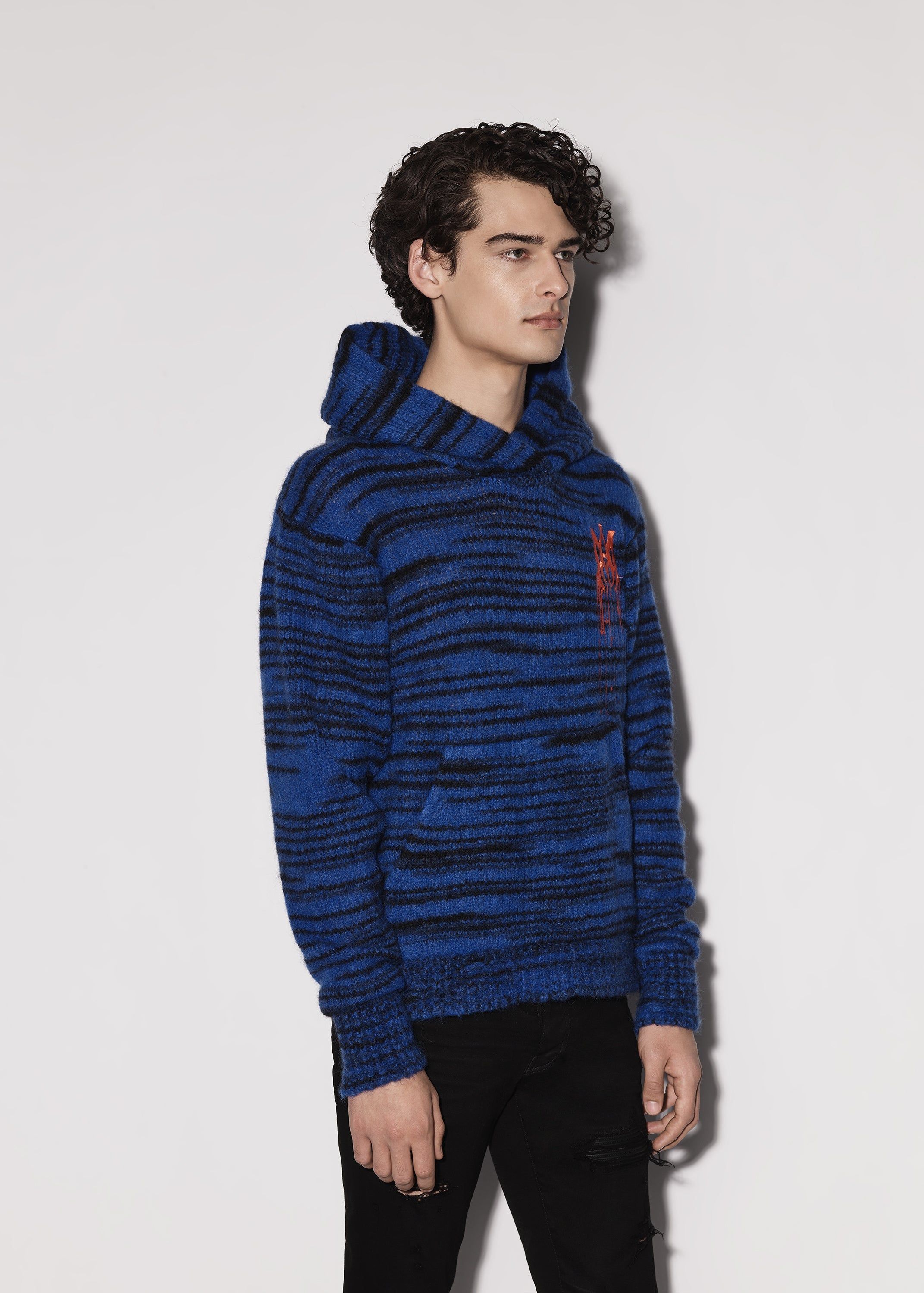 SPACE DYE HOODIE WITH PAINT DRIP M.A. LOGO - BLUE sold by AMIRI product image thumbnail 3