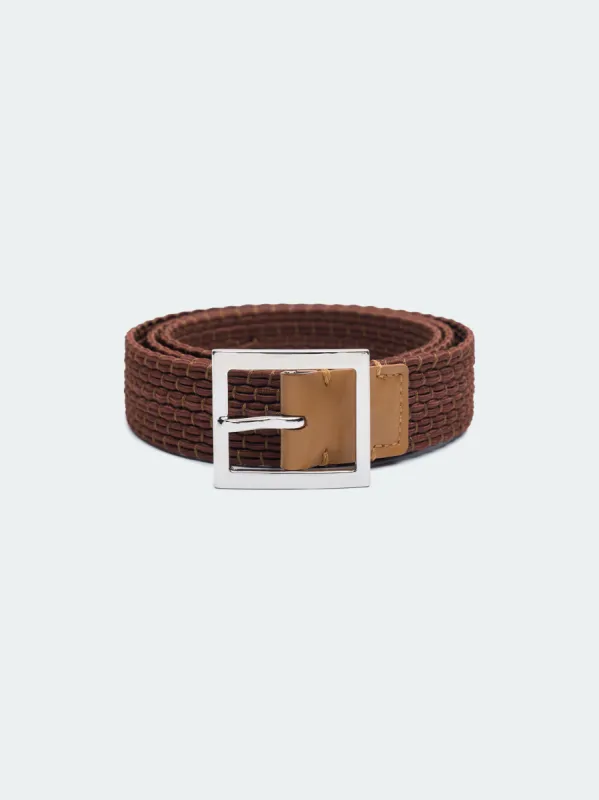 BRAIDED SKATER BELT - Brown sold by AMIRI