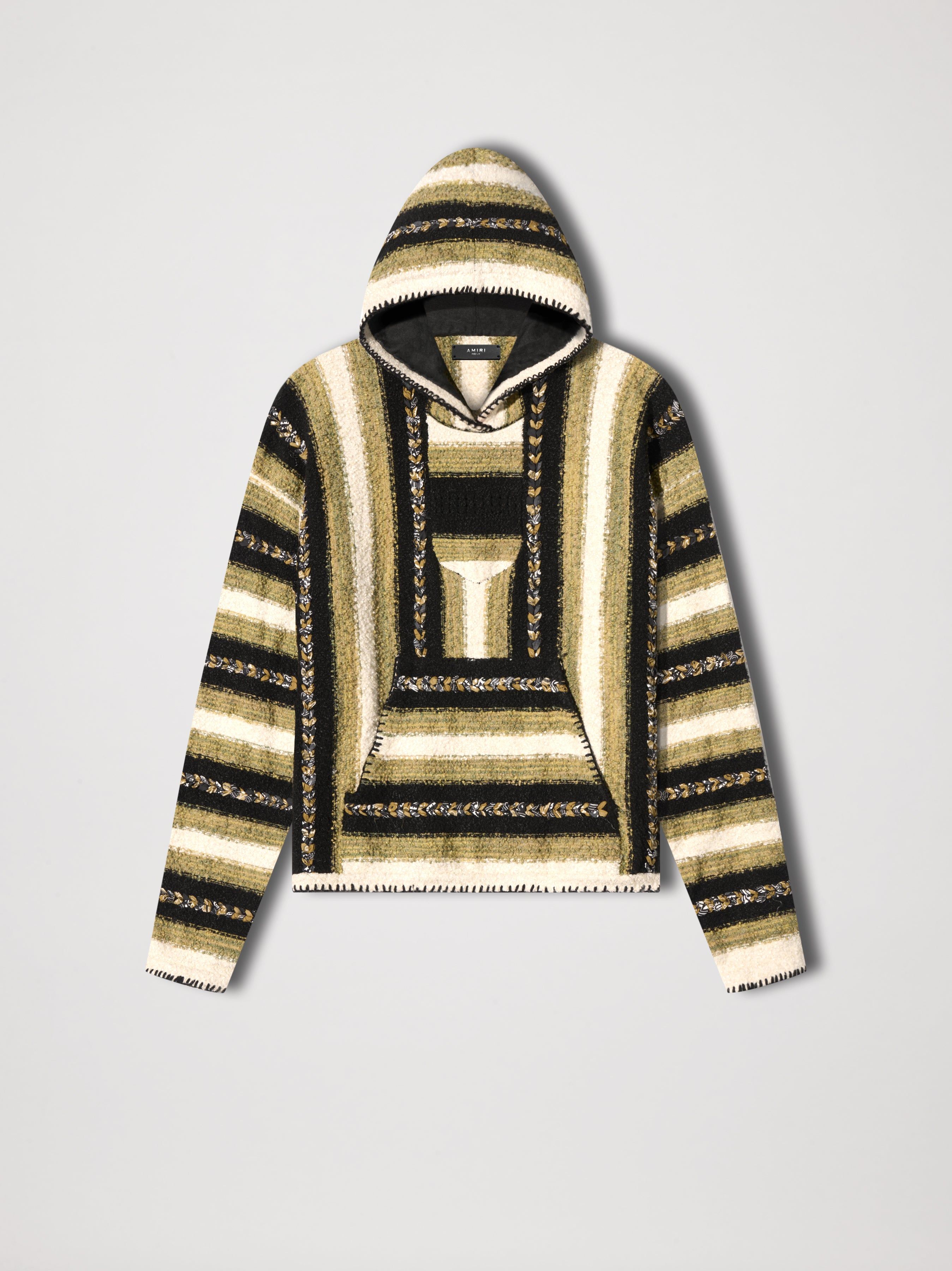 BANDANA BRAIDED STRIPE HOODIE - YELLOW sold by AMIRI