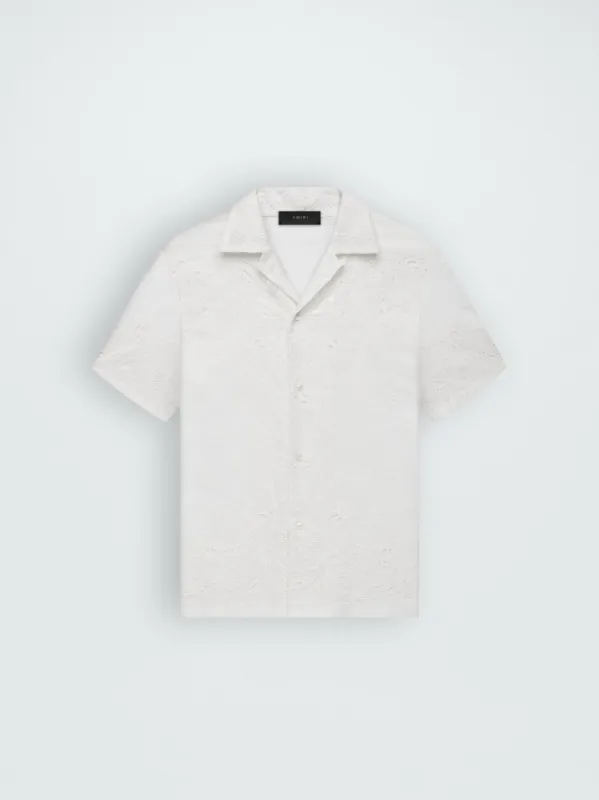 BANDANA LACE BOWLING SHIRT - WHITE sold by AMIRI