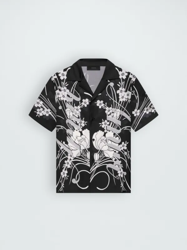 AMIRI FLORAL BOWLING SHIRT - BLACK sold by AMIRI
