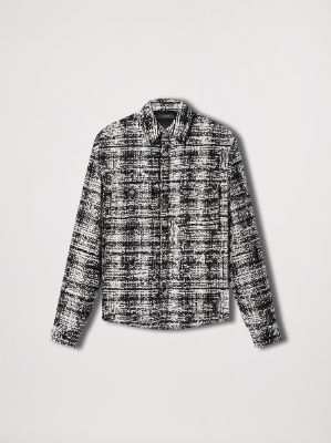 TWEED PADDED OVERSHIRT - BLACK / WHITE sold by AMIRI