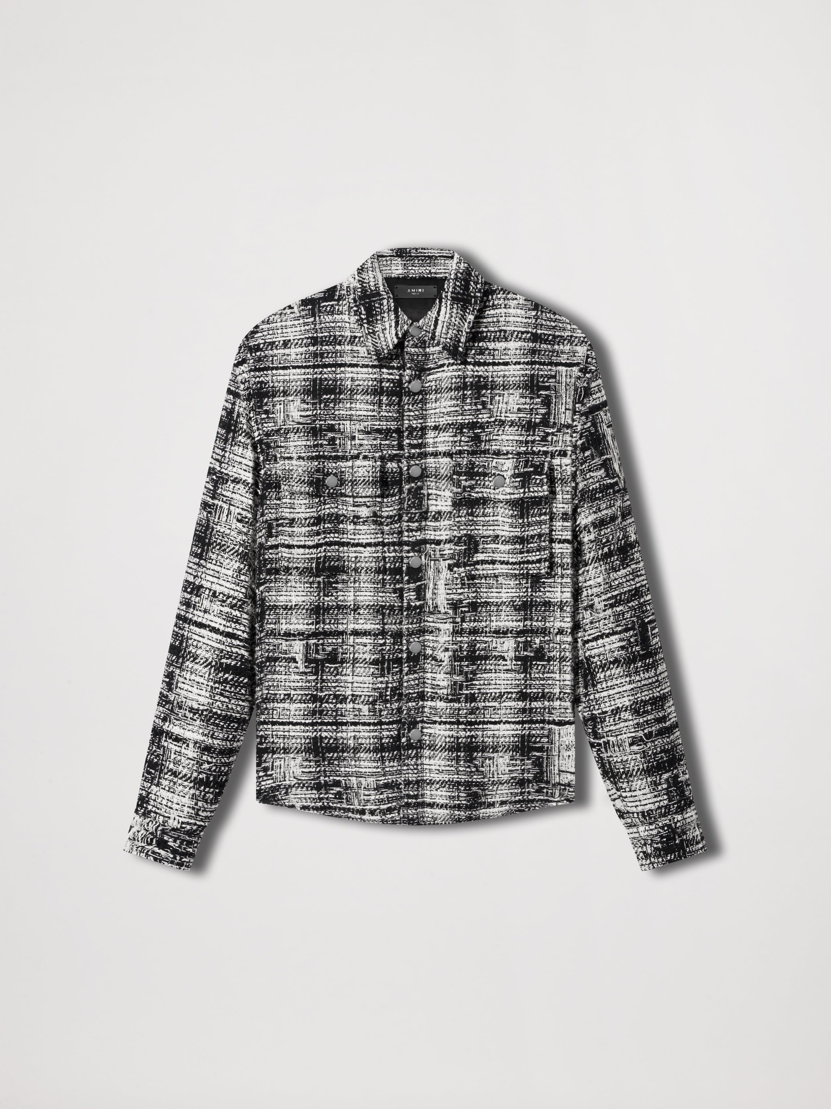 TWEED PADDED OVERSHIRT - BLACK / WHITE sold by AMIRI