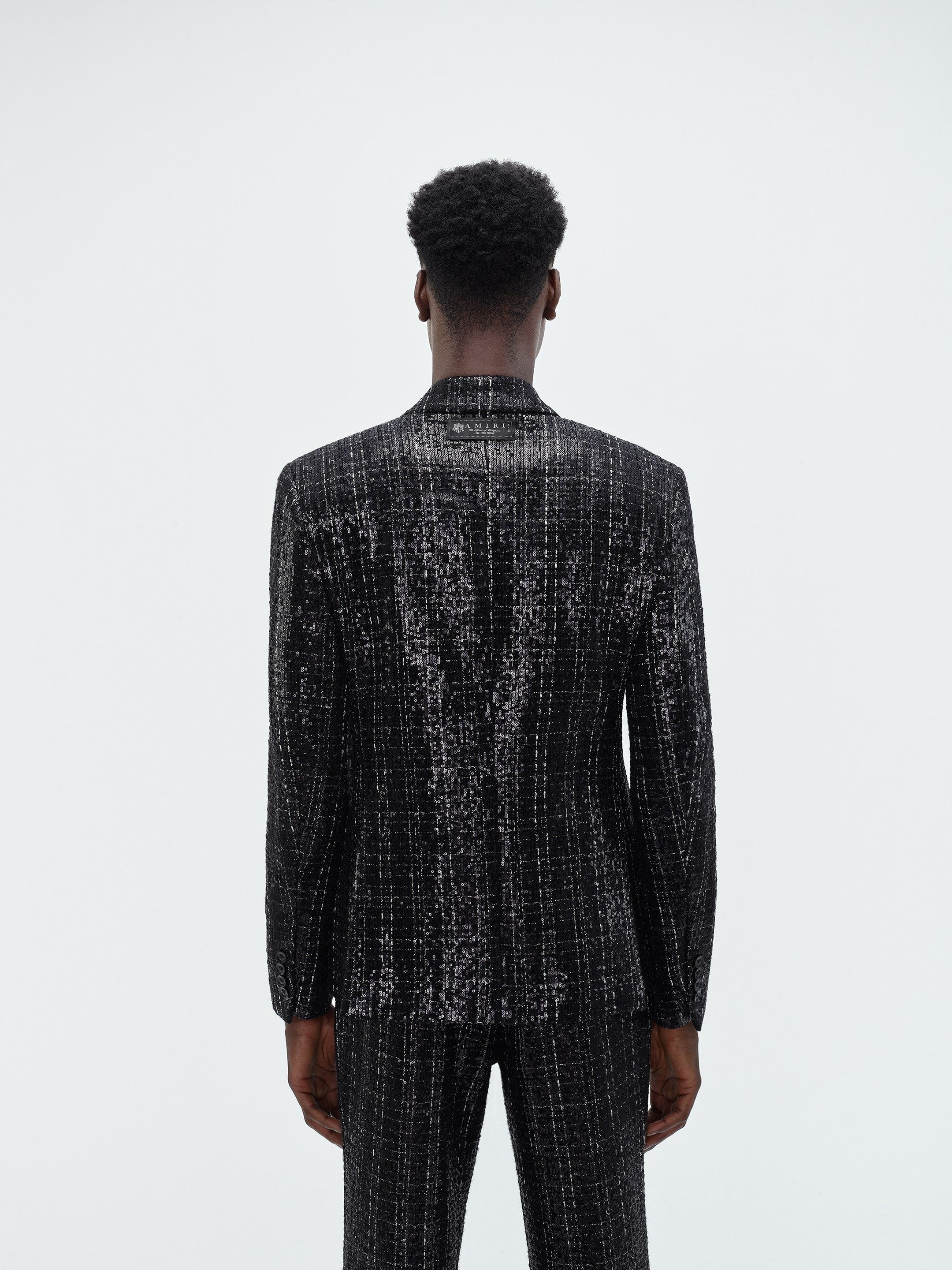SEQUIN BOUCLE DOUBLE-BREASTED BLAZER - Black sold by AMIRI product image thumbnail 5