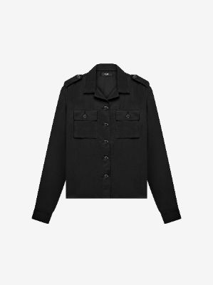 DOUBLE POCKET MILITARY SHIRT - BLACK sold by AMIRI