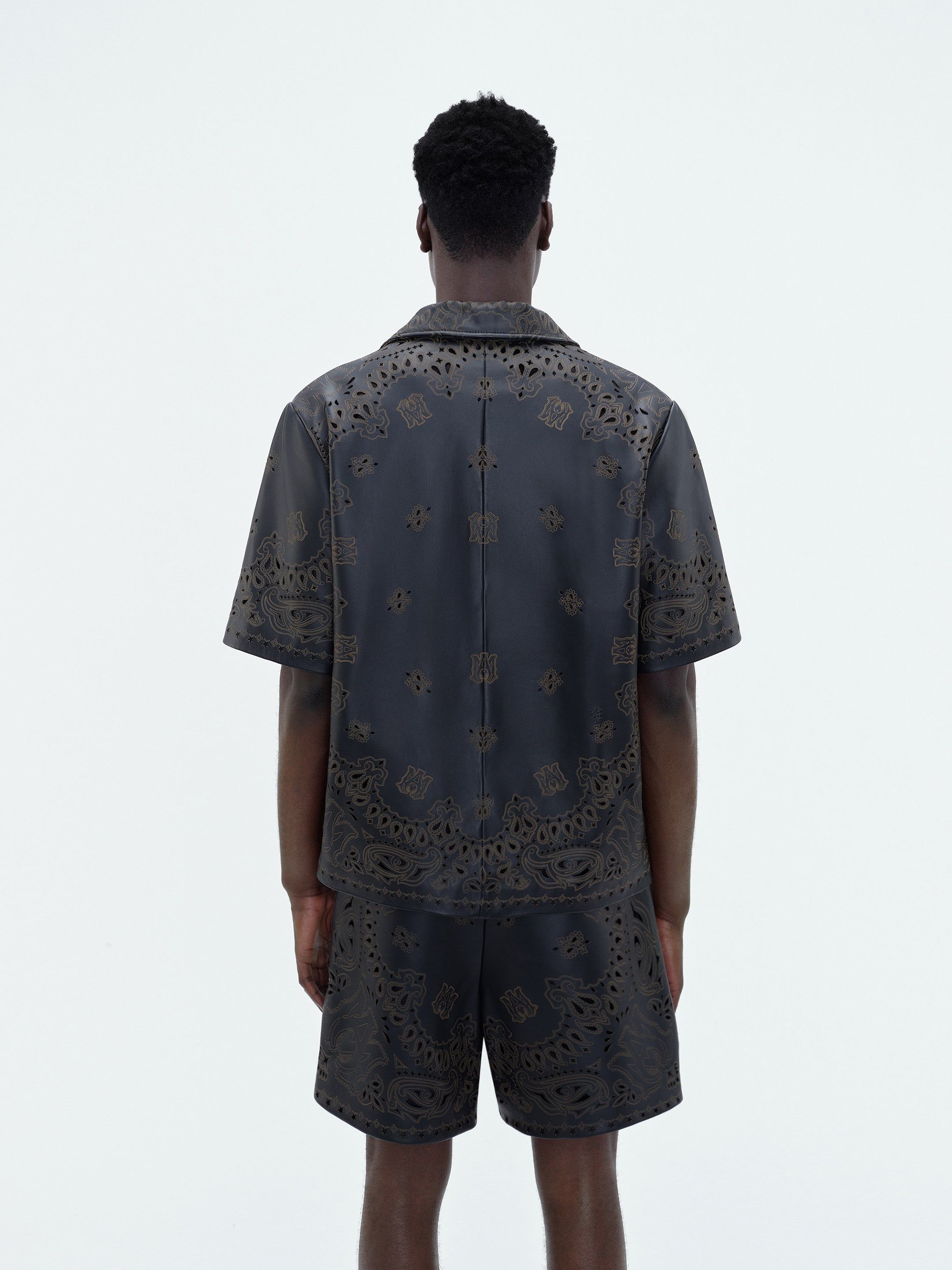 LEATHER BANDANA SHORT SLEEVE SHIRT - Black sold by AMIRI product image thumbnail 5