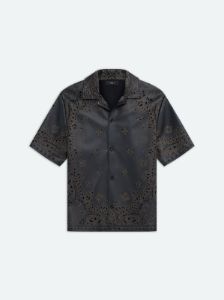 LEATHER BANDANA SHORT SLEEVE SHIRT - Black sold by AMIRI