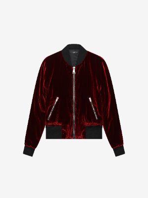 REVERSIBLE SILK / VELVET BOMBER - Red / Black made by AMIRI