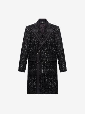 Boucle Long Coat - Black sold by AMIRI