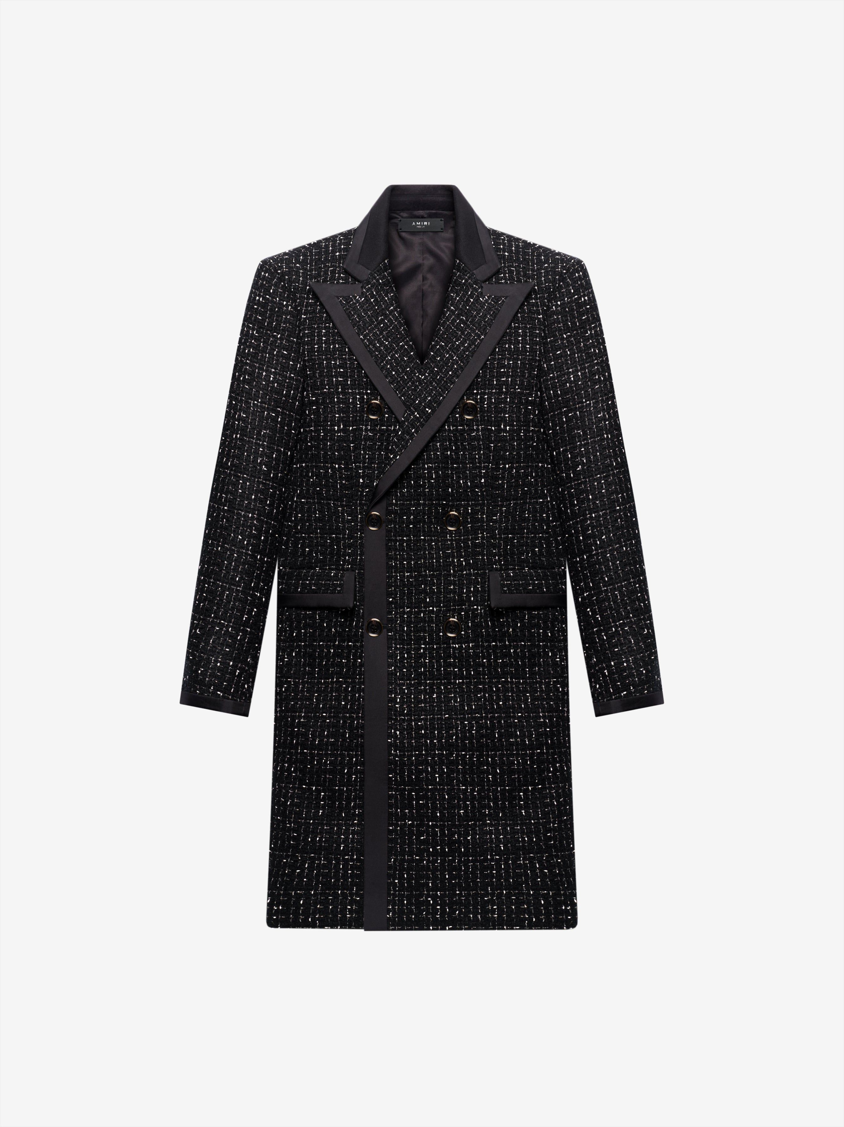 Boucle Long Coat - Black sold by AMIRI
