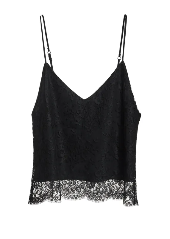 Lace Tank Black sold by AMIRI