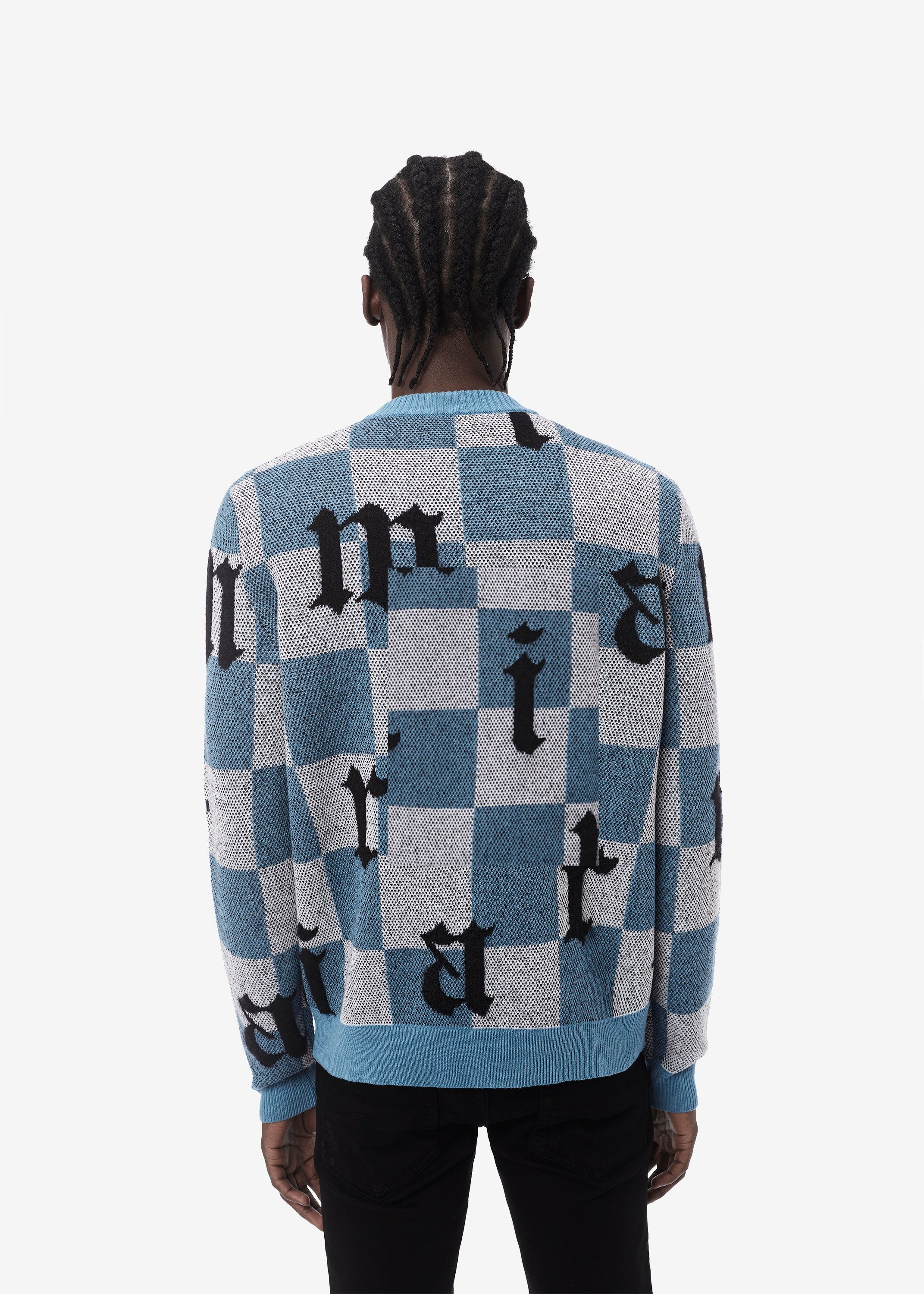 LOGO CHECK CREW - BLUE sold by AMIRI product image thumbnail 4