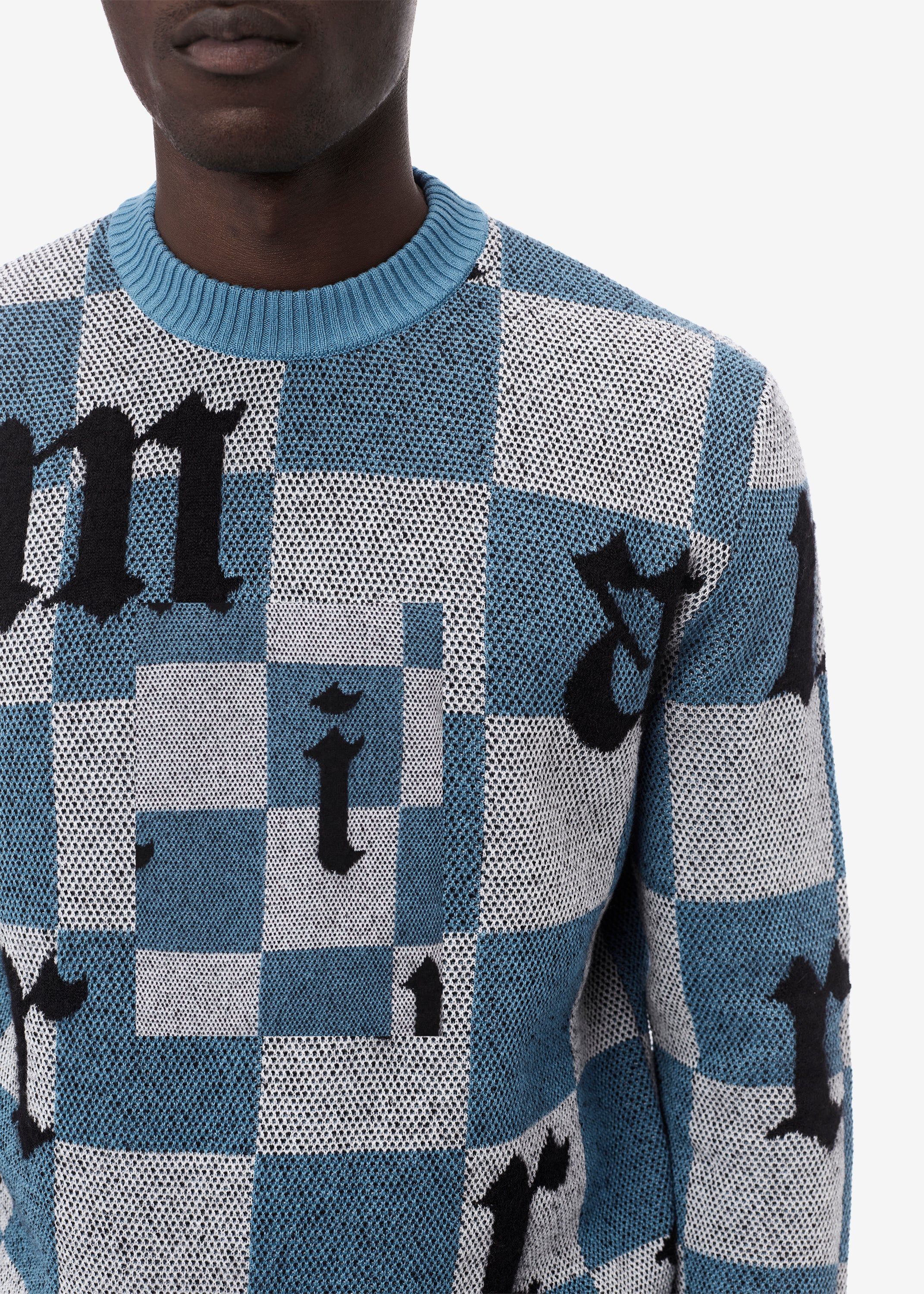 LOGO CHECK CREW - BLUE sold by AMIRI product image thumbnail 5