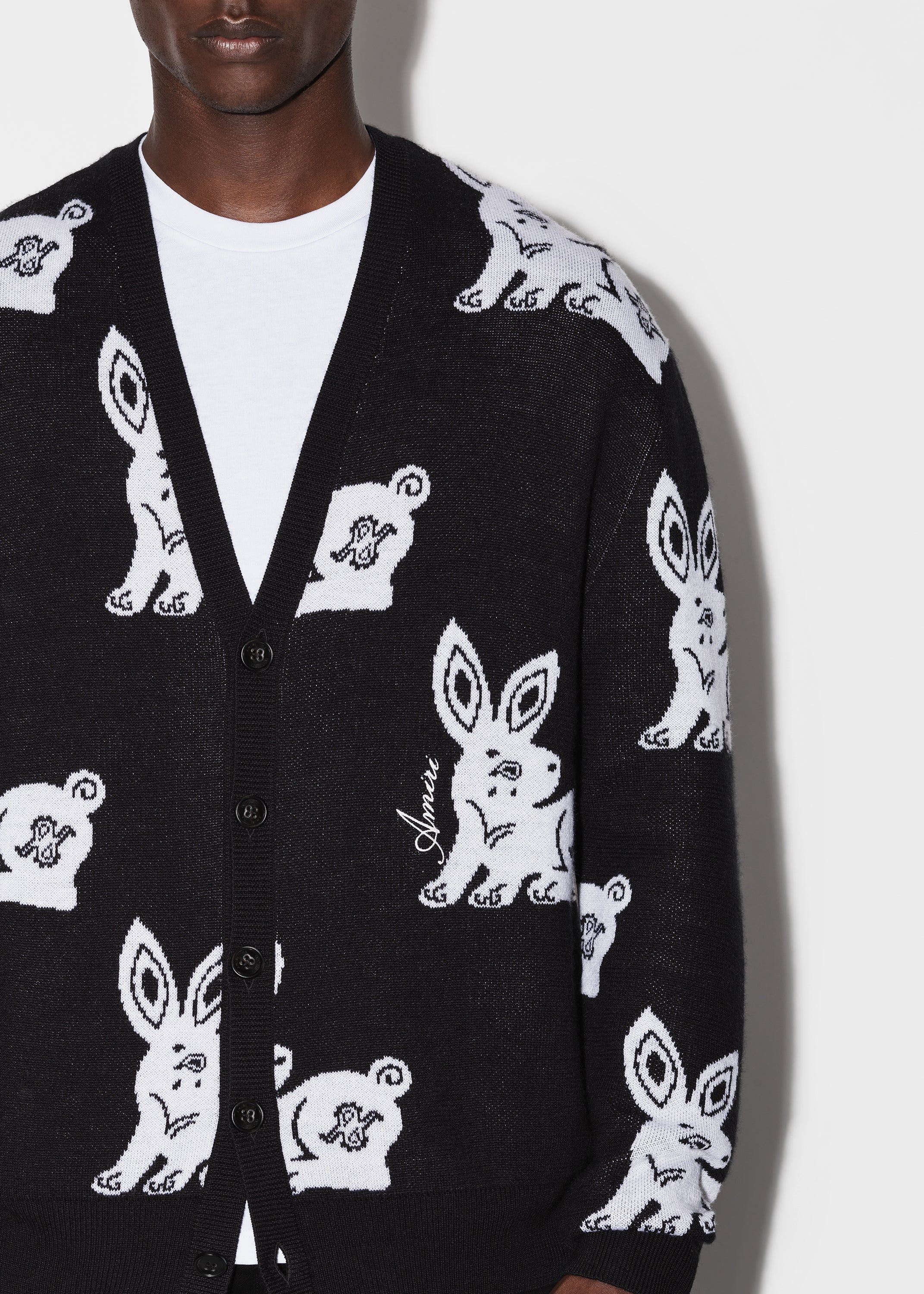RABBIT REPEAT CARDIGAN - BLACK_WHITE sold by AMIRI product image thumbnail 5