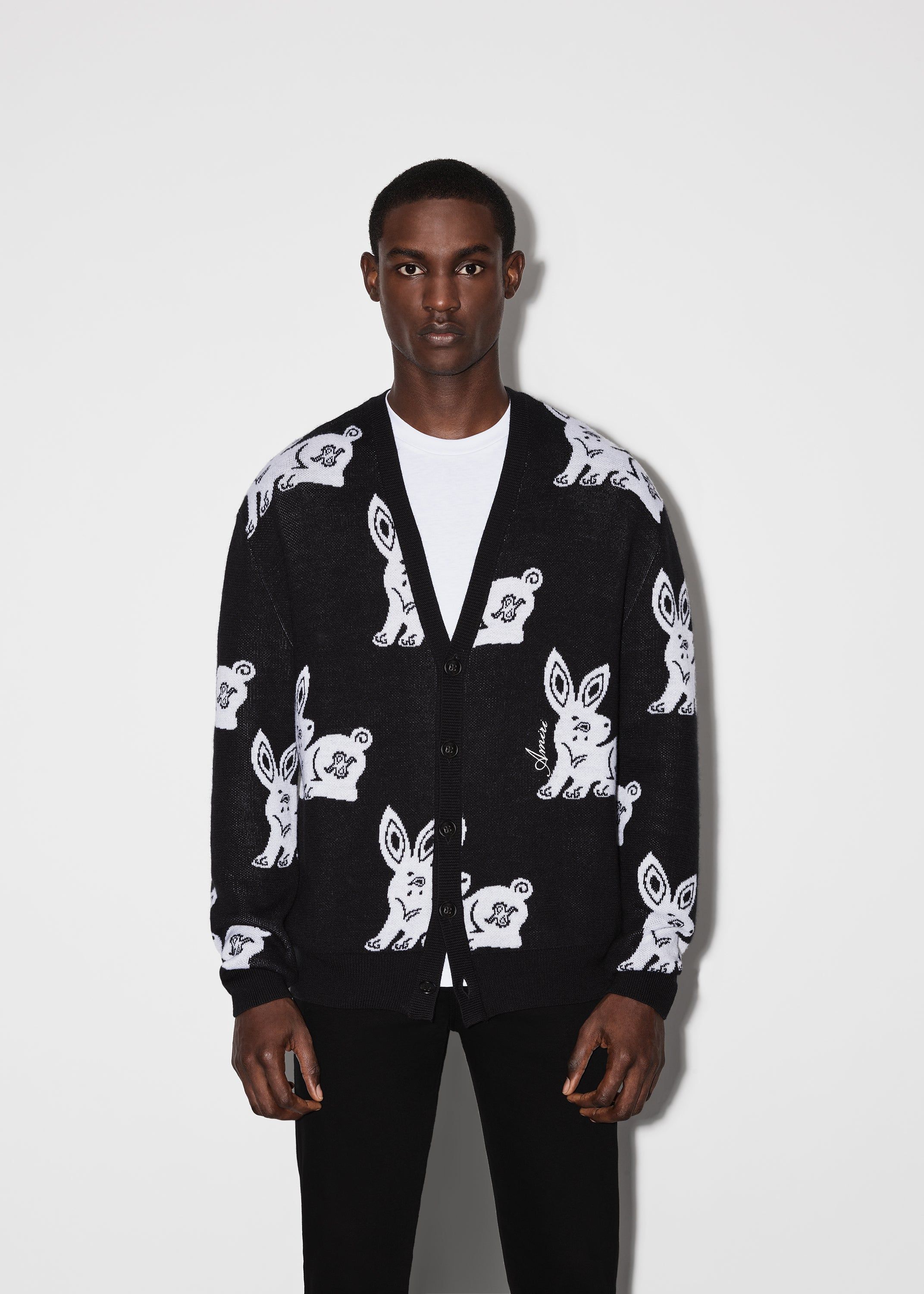 RABBIT REPEAT CARDIGAN - BLACK_WHITE sold by AMIRI product image thumbnail 2