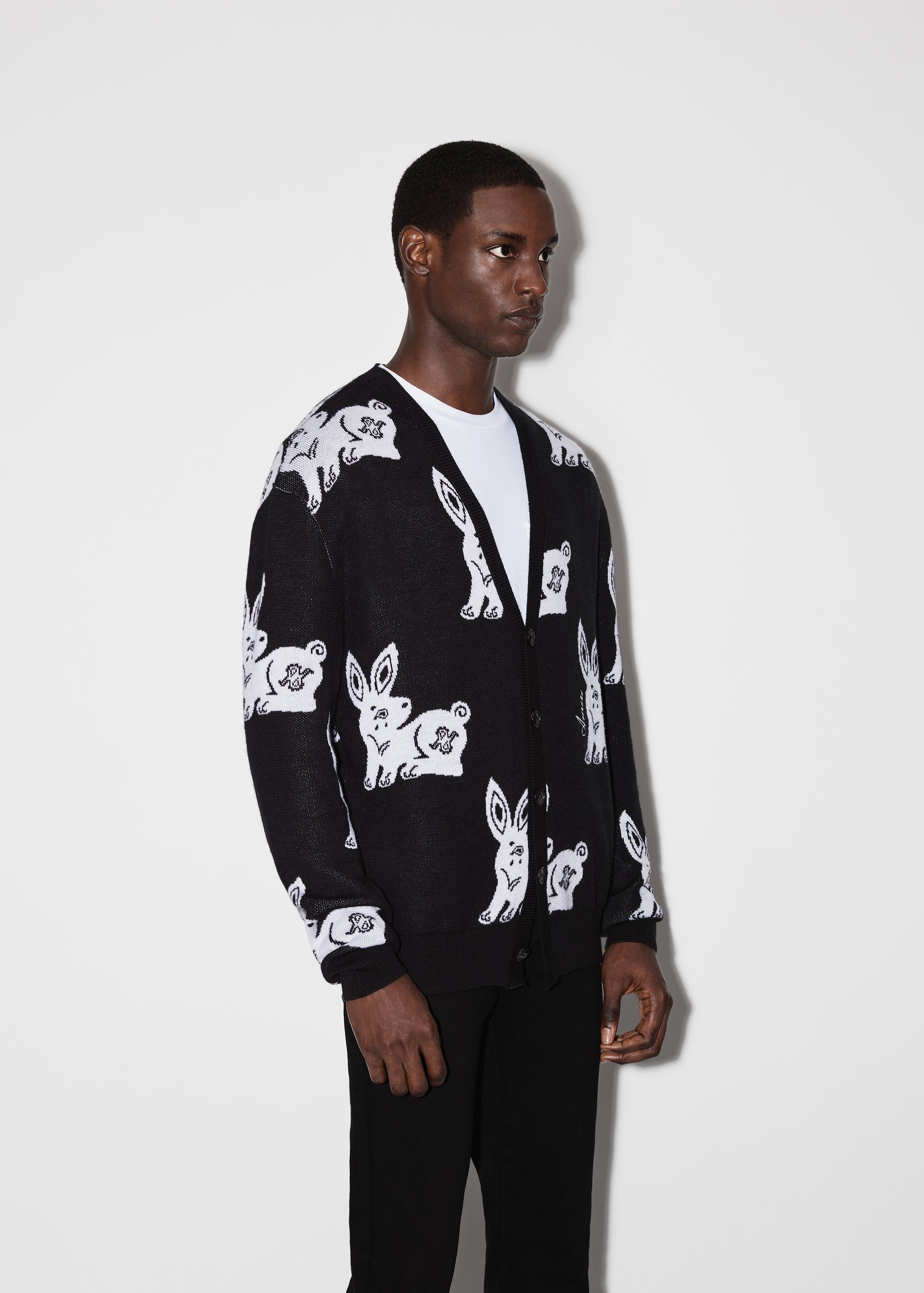 RABBIT REPEAT CARDIGAN - BLACK_WHITE sold by AMIRI product image thumbnail 3