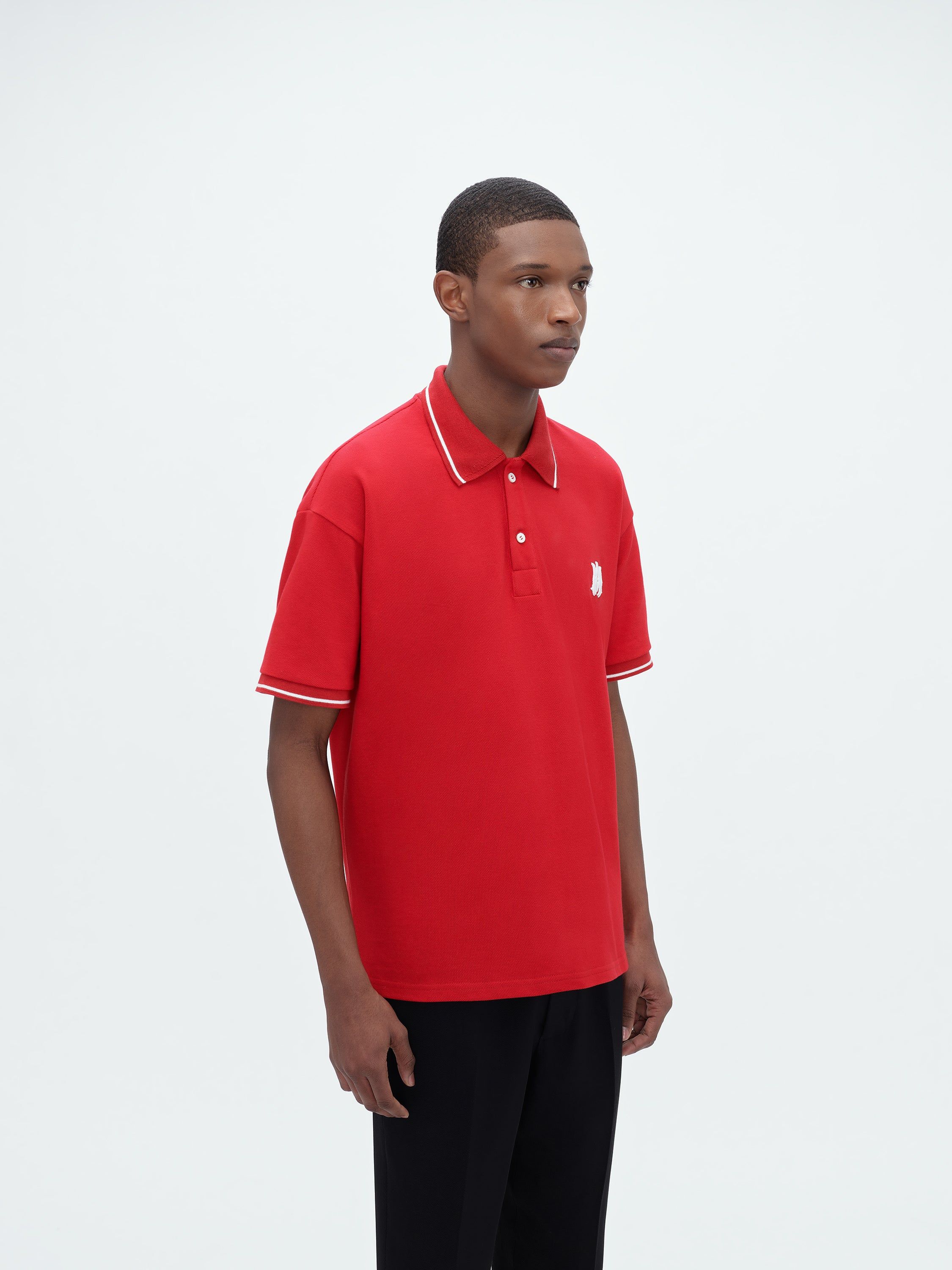 M.A. TIPPED PIQUE POLO - RED sold by AMIRI product image thumbnail 3