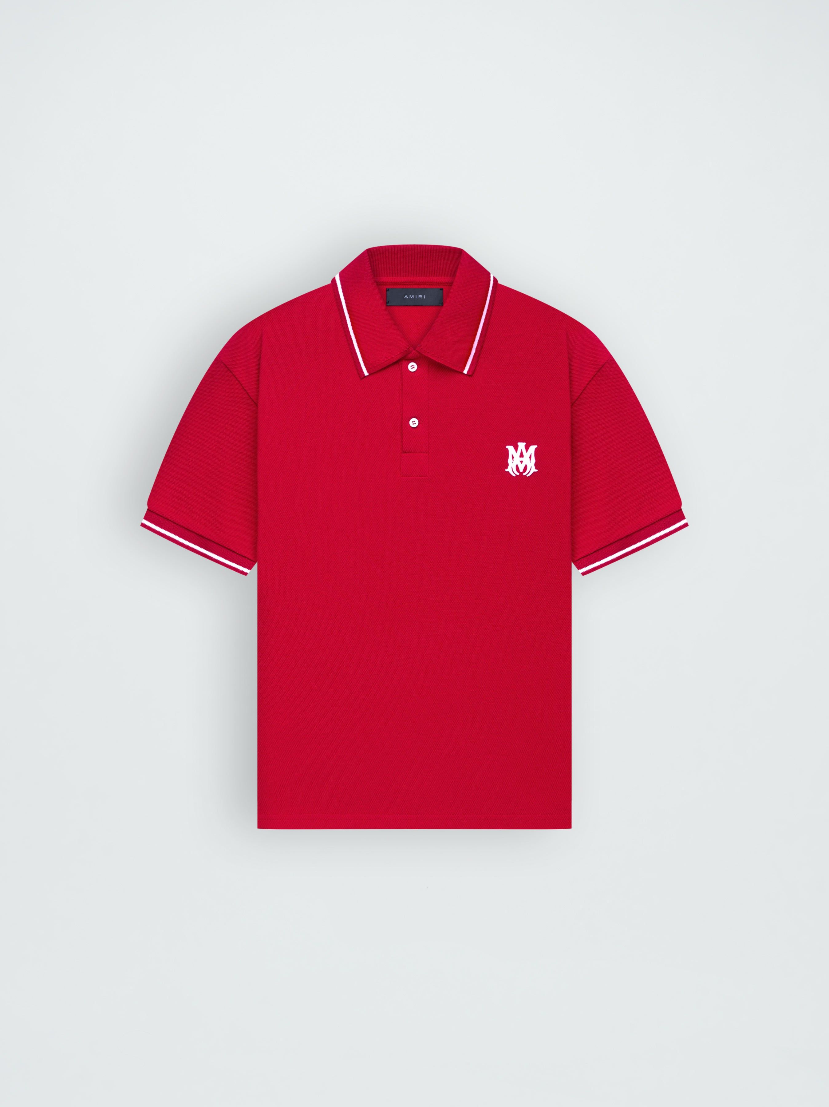 M.A. TIPPED PIQUE POLO - RED sold by AMIRI
