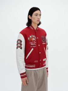 VINTAGE PATCH VARSITY BOMBER - RED sold by AMIRI