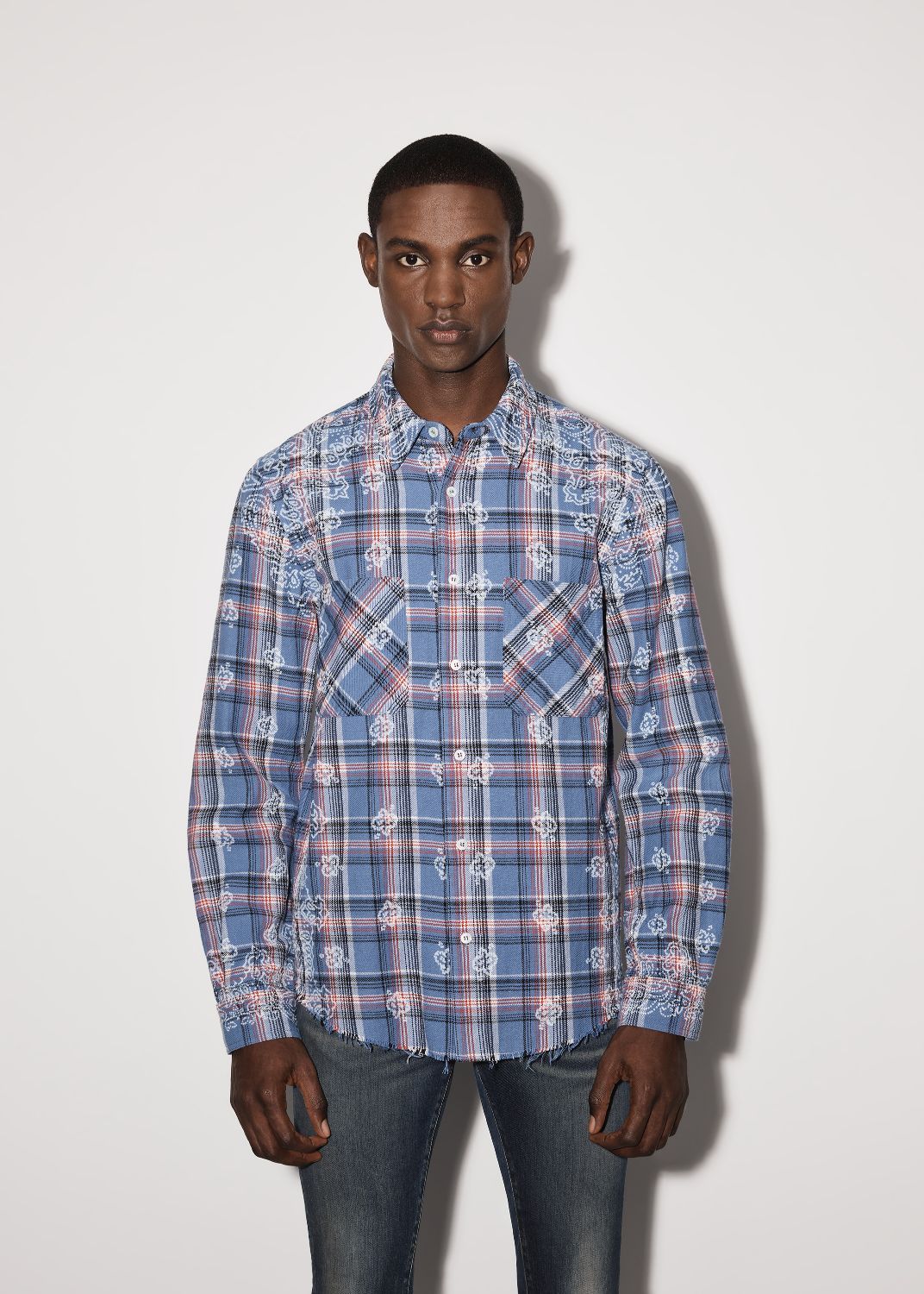 BLEACH BANDANA PLAID - BLUE sold by AMIRI product image thumbnail 2