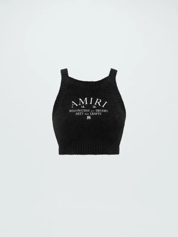 WOMEN - SWEATER KNIT CROP TOP - BLACK sold by AMIRI