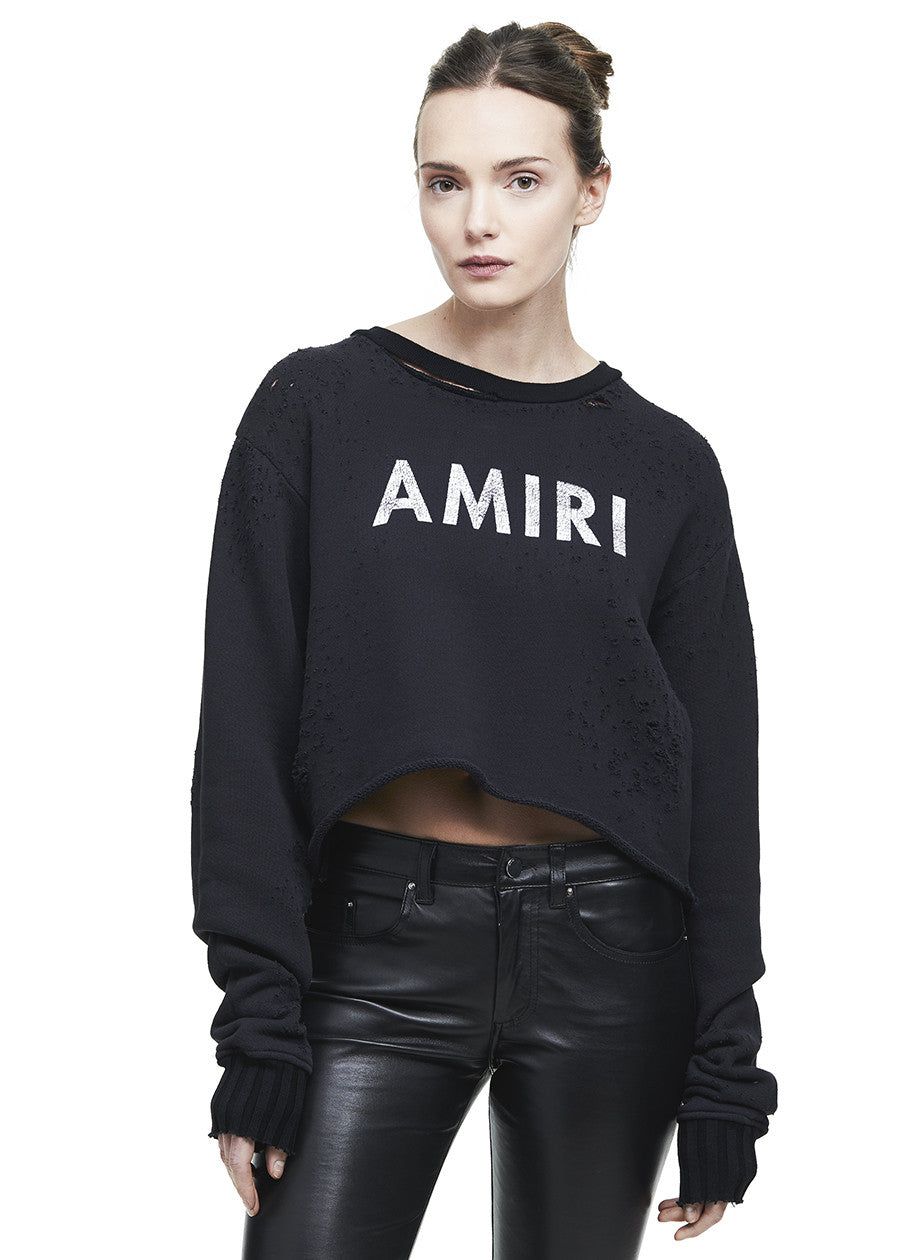 AMIRI CROPPED SHOTGUN CREW BLACK sold by AMIRI
