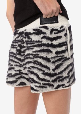 WOMEN - ANIMAL JACQUARD SHORTS - BLACK / WHITE sold by AMIRI