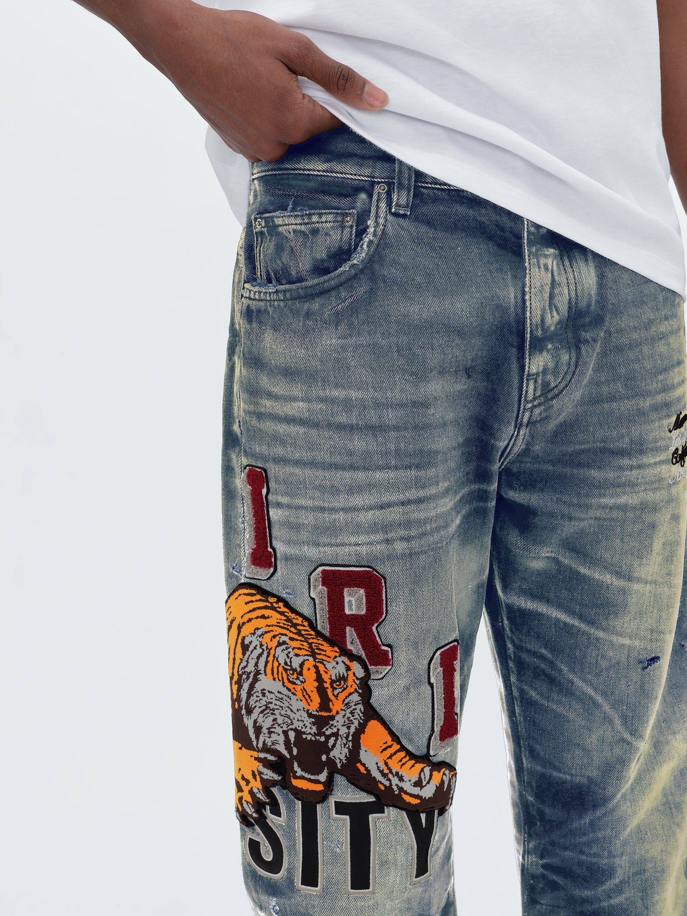 VARSITY TIGER STRAIGHT JEAN - VINTAGE INDIGO sold by AMIRI product image thumbnail 6