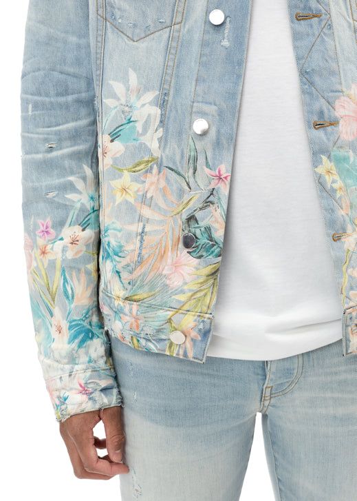 Floral Leaf Trucker Jacket - Light Indigo sold by AMIRI product image thumbnail 3