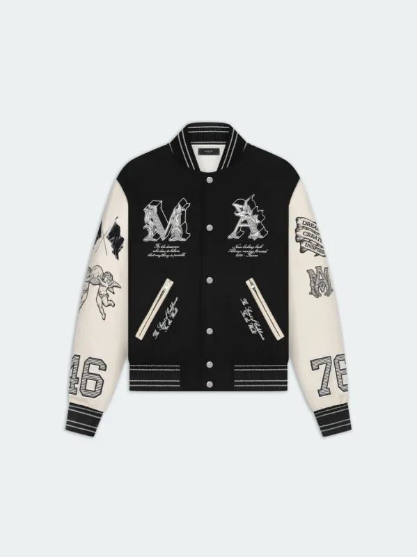 MA ANGEL VARSITY JACKET - Black sold by AMIRI