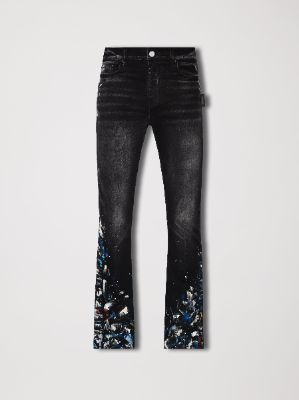 PAINT SPLATTER FLARE JEAN - AGED BLACK made by AMIRI