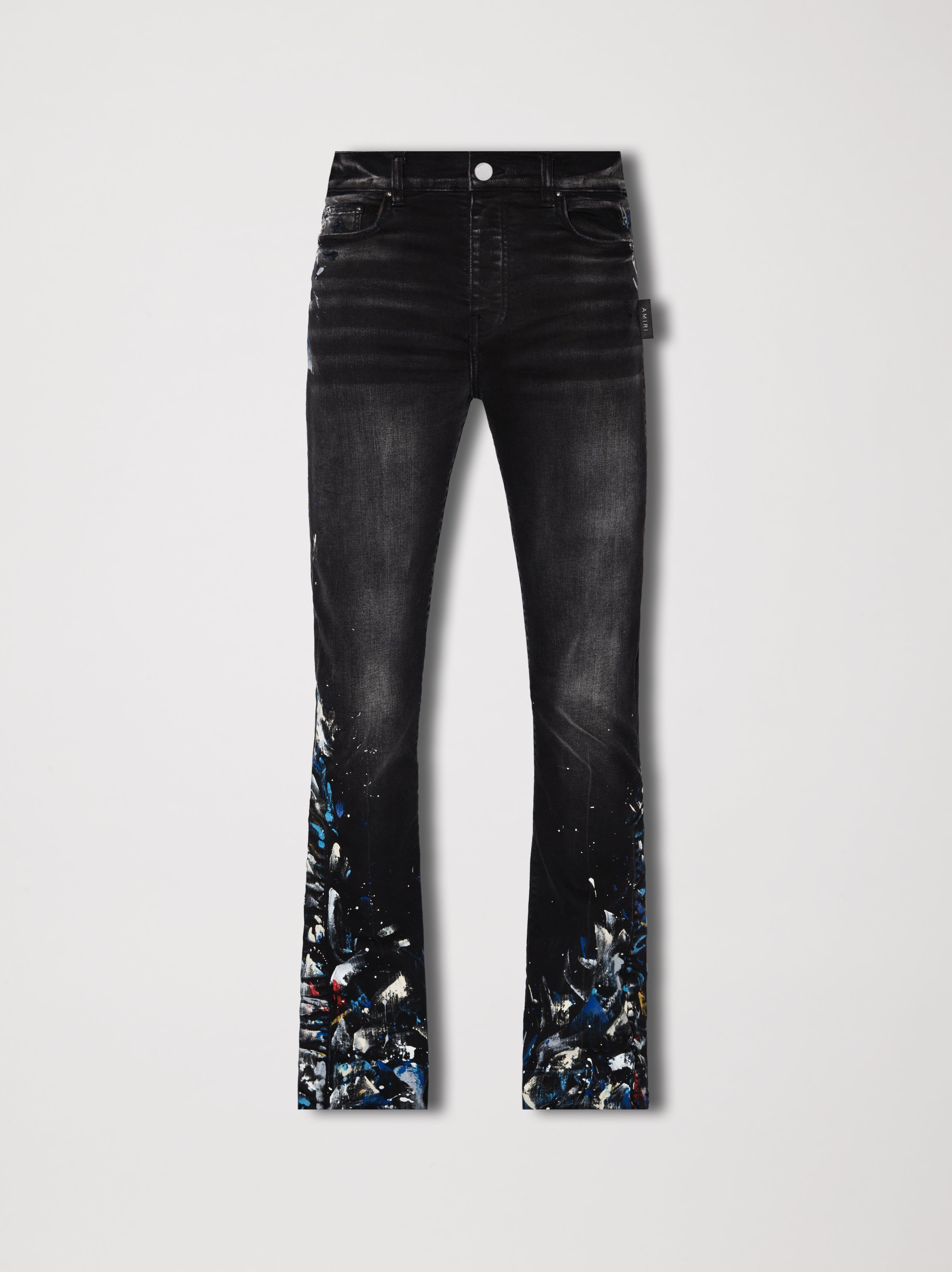 PAINT SPLATTER FLARE JEAN - AGED BLACK | Parallel