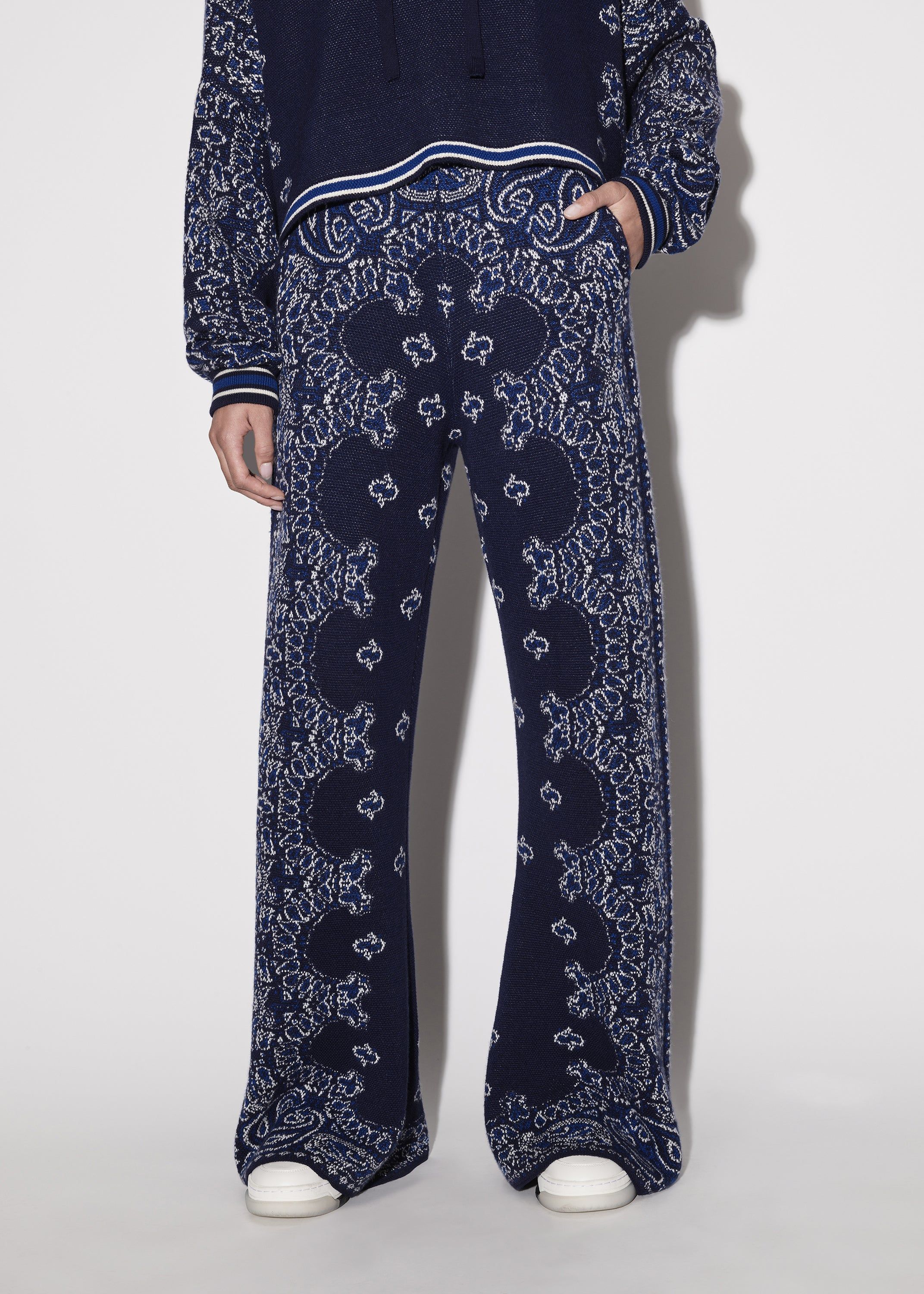 WOMEN - BANDANA KNIT SWEATPANT - Blue sold by AMIRI product image thumbnail 4