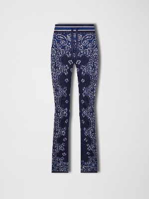 WOMEN - BANDANA KNIT SWEATPANT - Blue sold by AMIRI