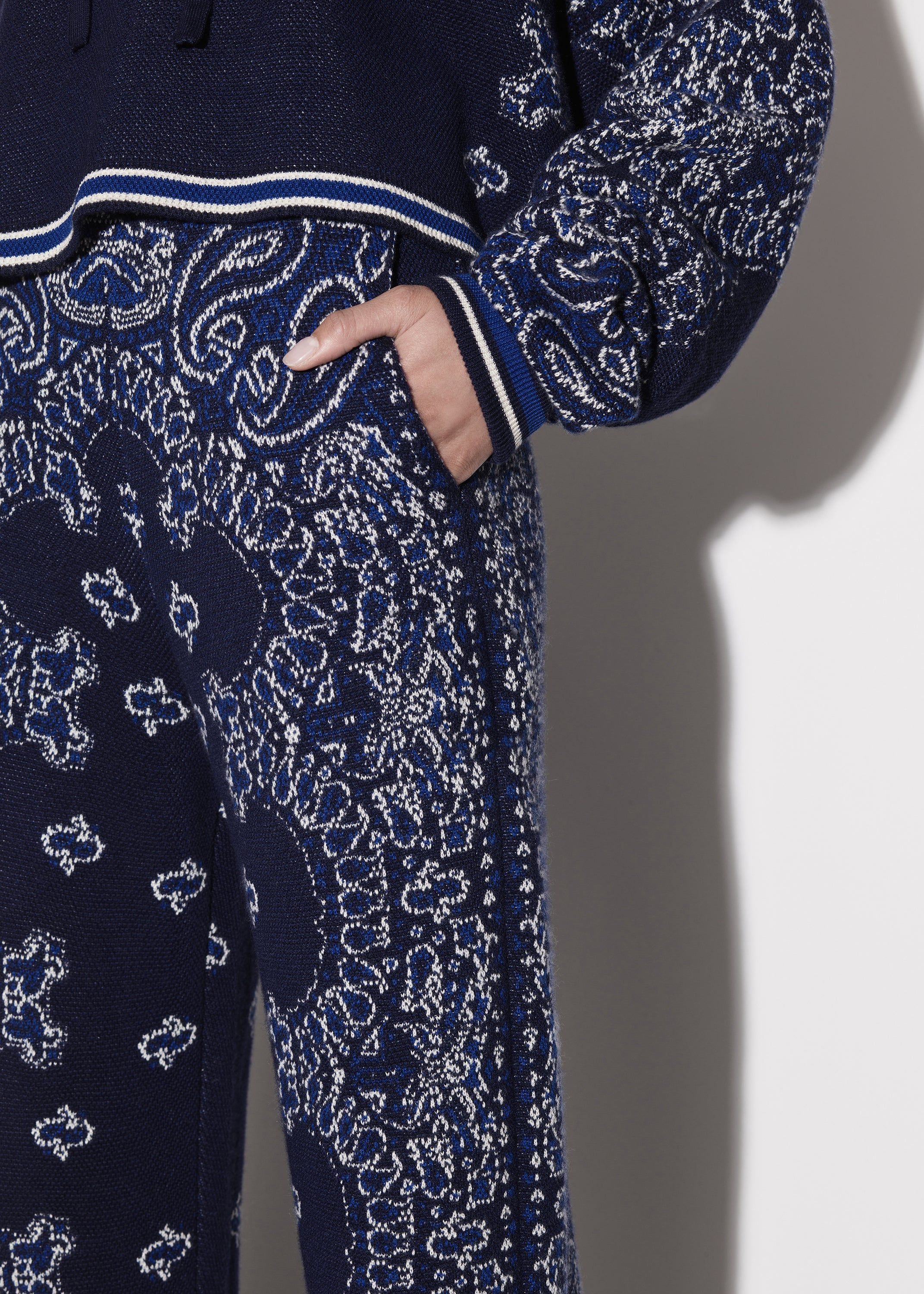 WOMEN - BANDANA KNIT SWEATPANT - Blue sold by AMIRI product image thumbnail 5