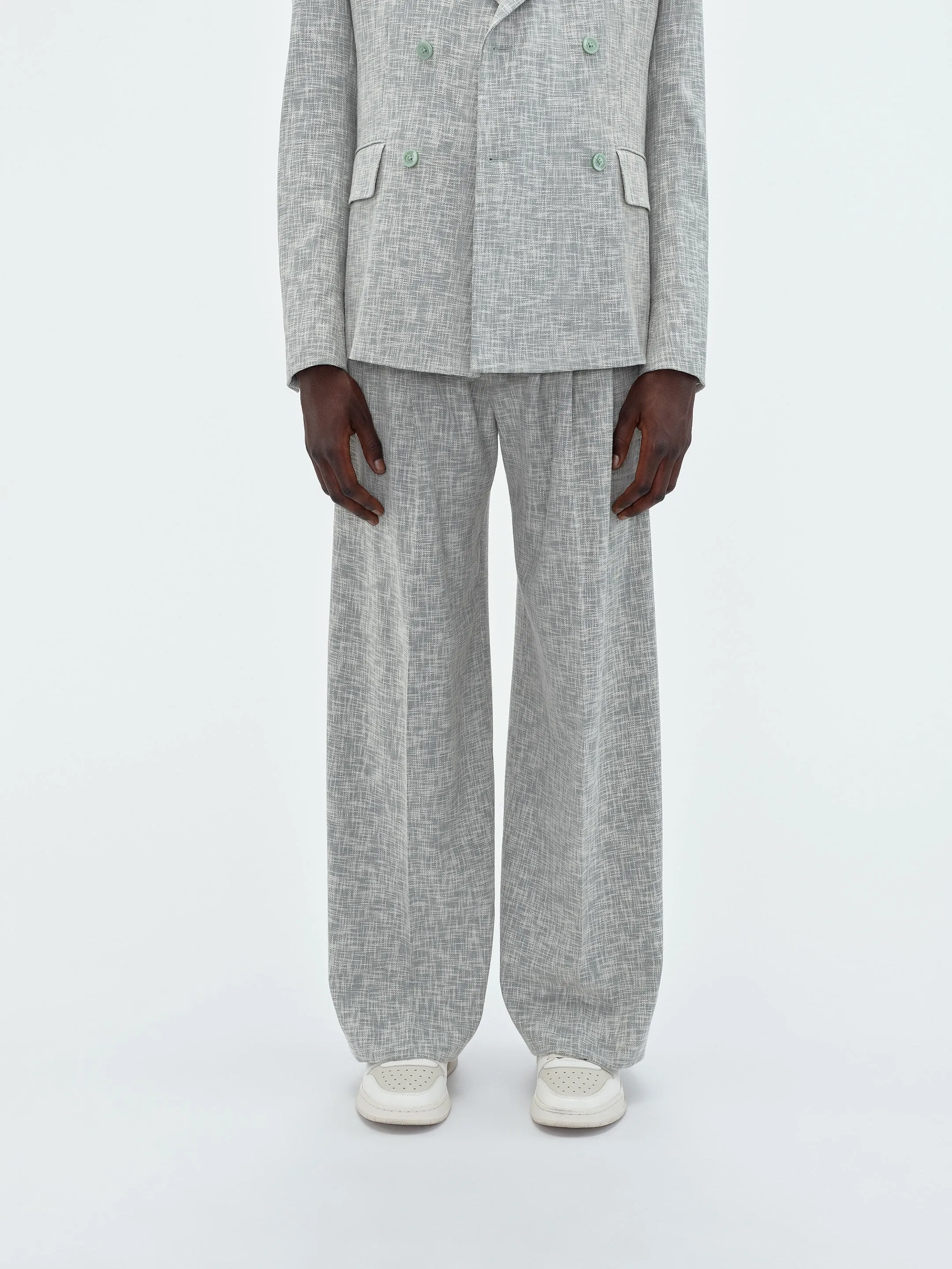 CROSSHATCH DOUBLE PLEATED PANT - Seacrest sold by AMIRI product image thumbnail 4