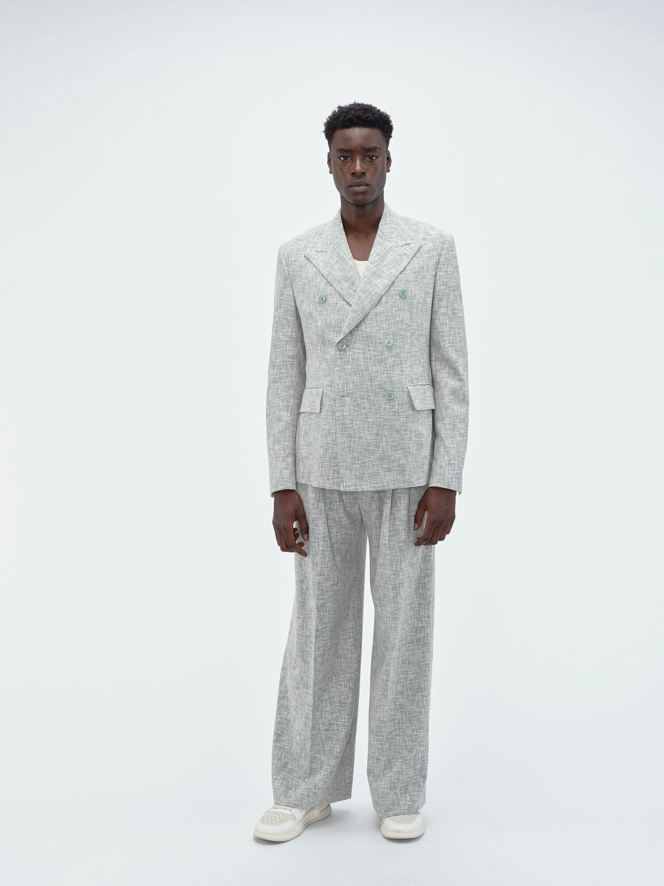 CROSSHATCH DOUBLE PLEATED PANT - Seacrest sold by AMIRI product image thumbnail 2