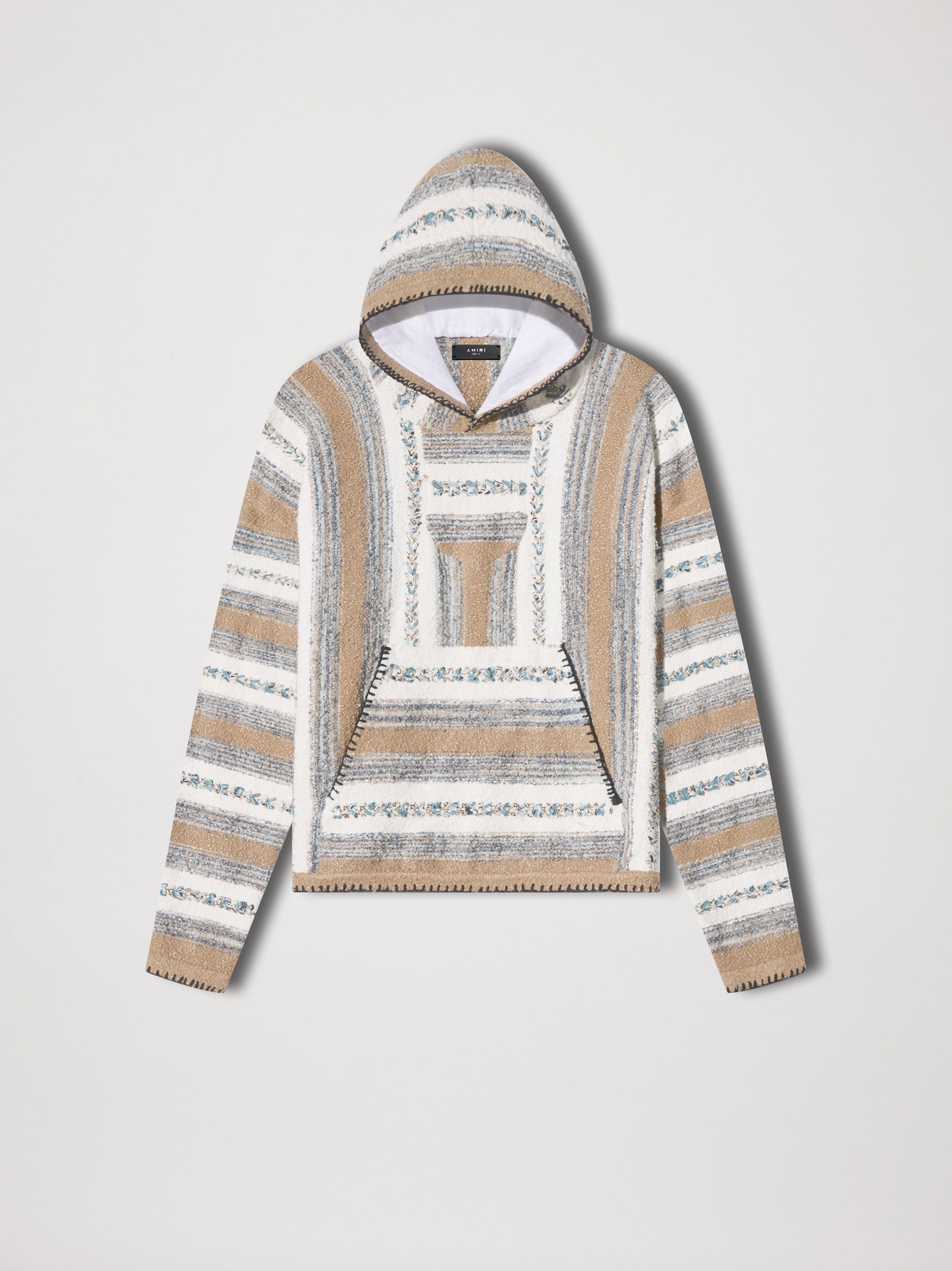 BANDANA BRAIDED STRIPE HOODIE - BEIGE sold by AMIRI