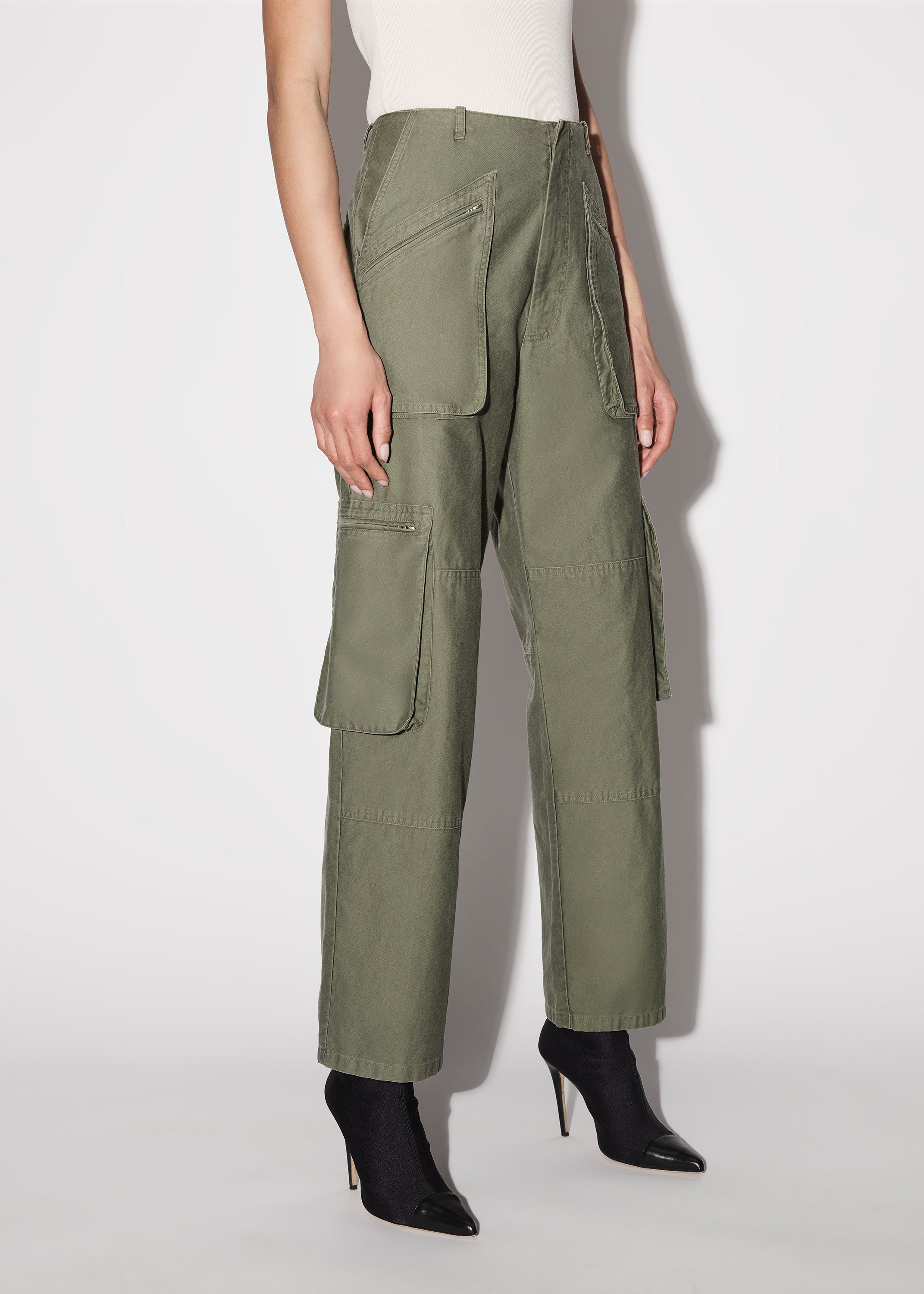 WOMEN - CARGO LOOSE STRAIGHT - OLIVE GREEN sold by AMIRI product image thumbnail 4