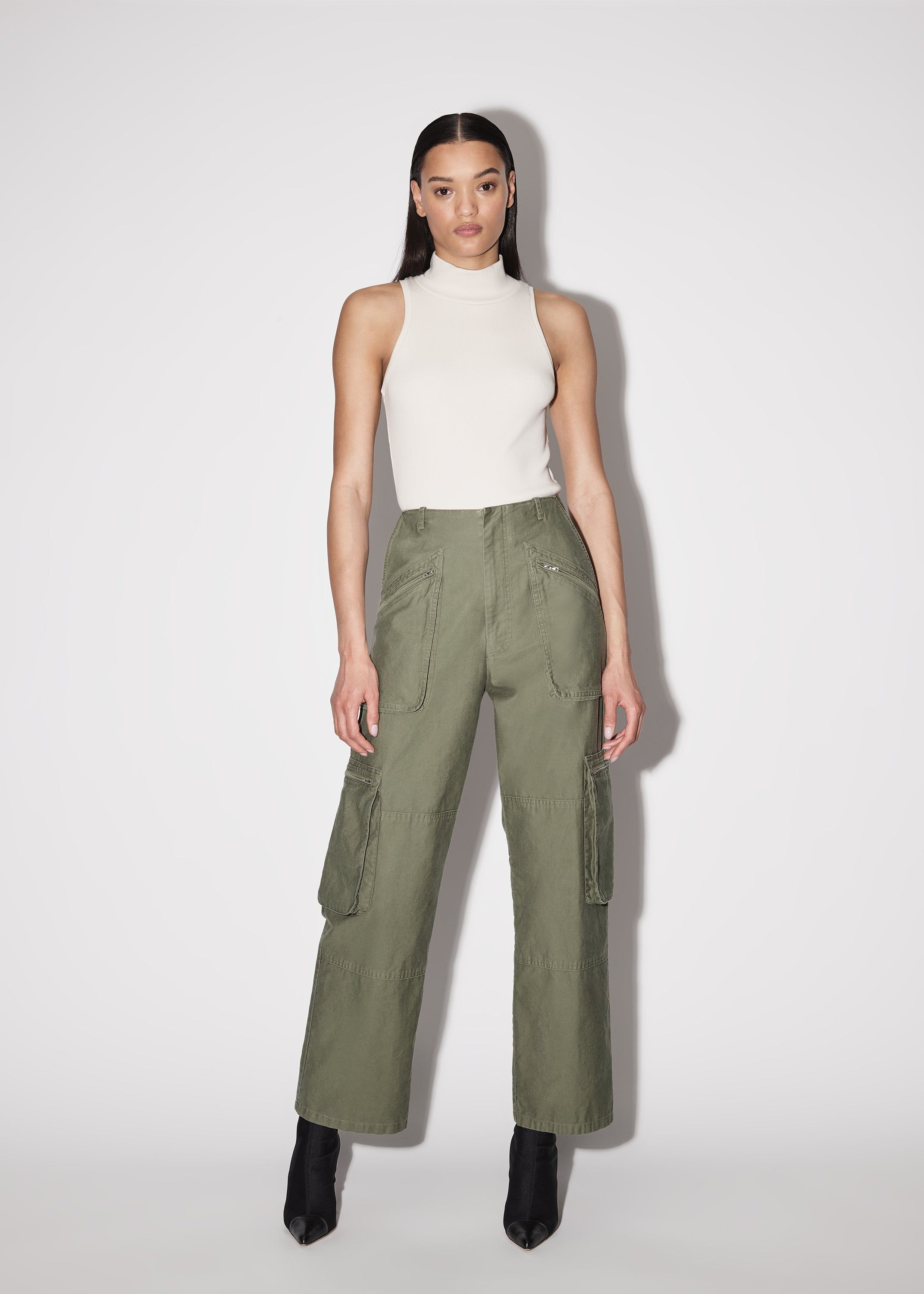 WOMEN - CARGO LOOSE STRAIGHT - OLIVE GREEN sold by AMIRI product image thumbnail 2