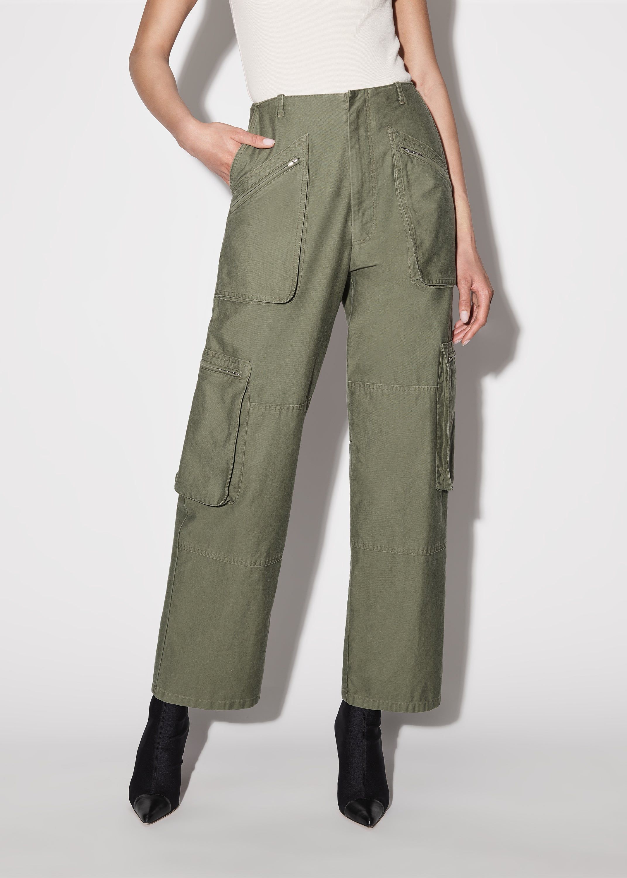 WOMEN - CARGO LOOSE STRAIGHT - OLIVE GREEN sold by AMIRI product image thumbnail 3