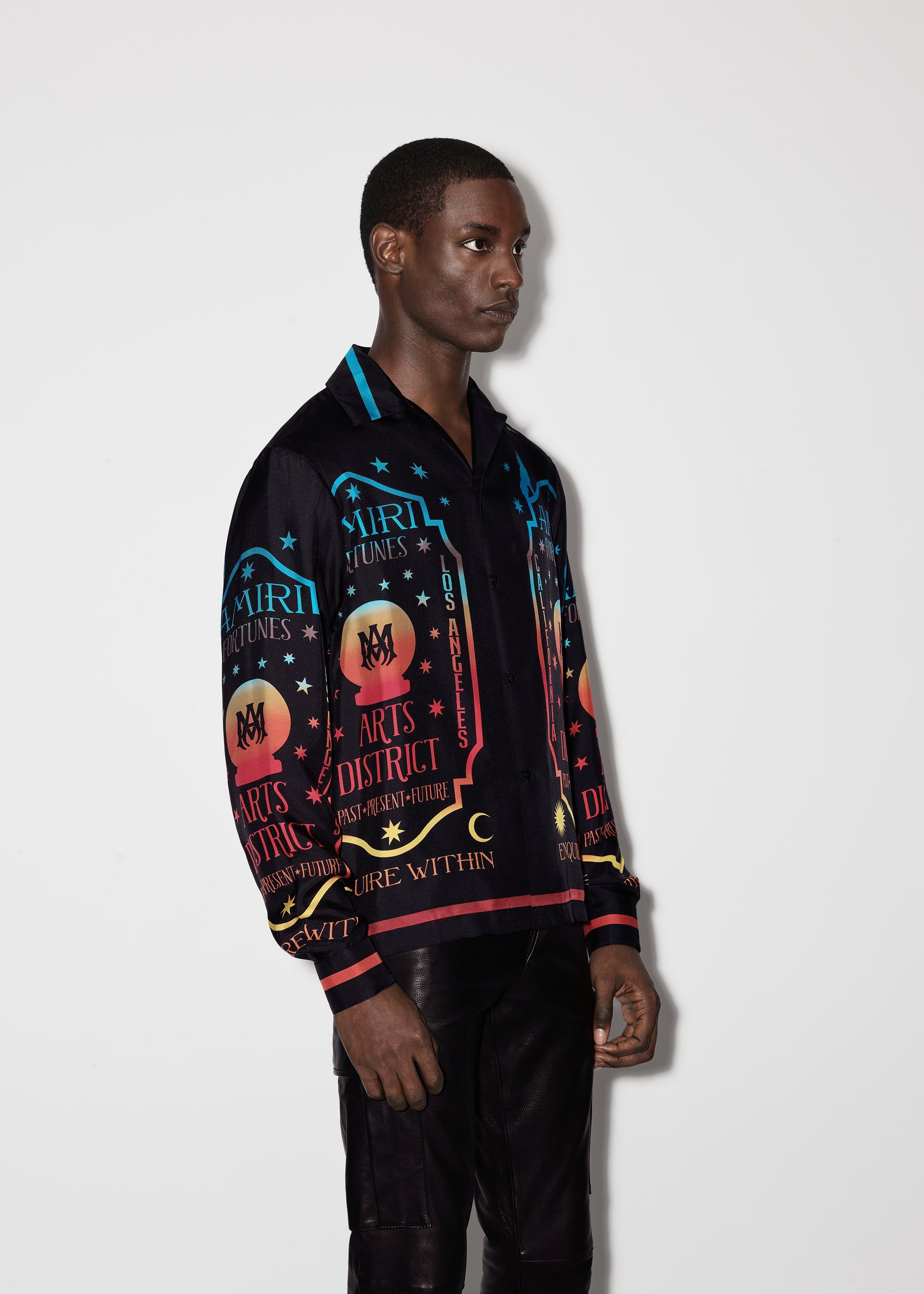 AMIRI FORTUNE LONG SLEEVE BOWLING SHIRT - BLACK sold by AMIRI product image thumbnail 2