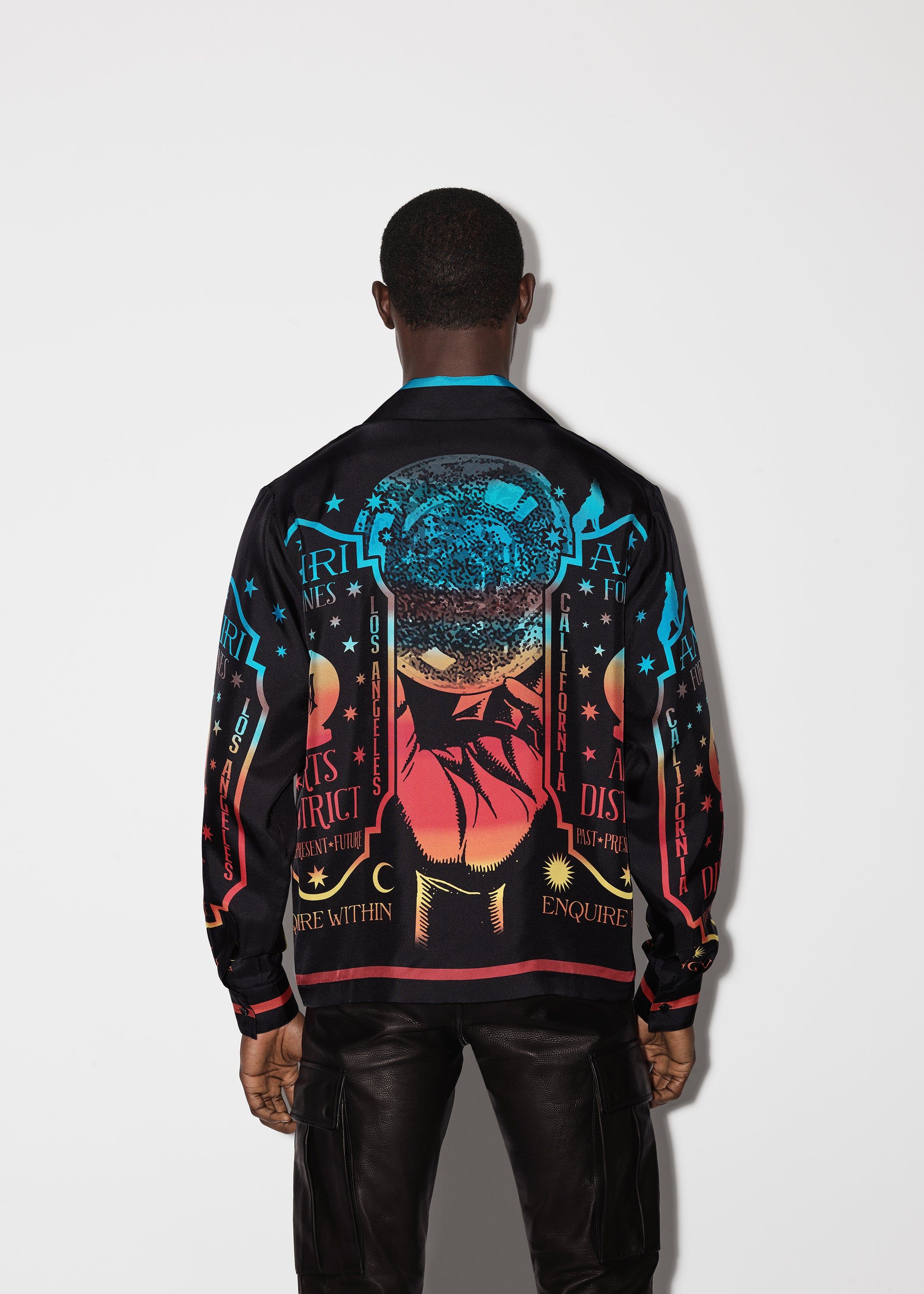 AMIRI FORTUNE LONG SLEEVE BOWLING SHIRT - BLACK sold by AMIRI product image thumbnail 3