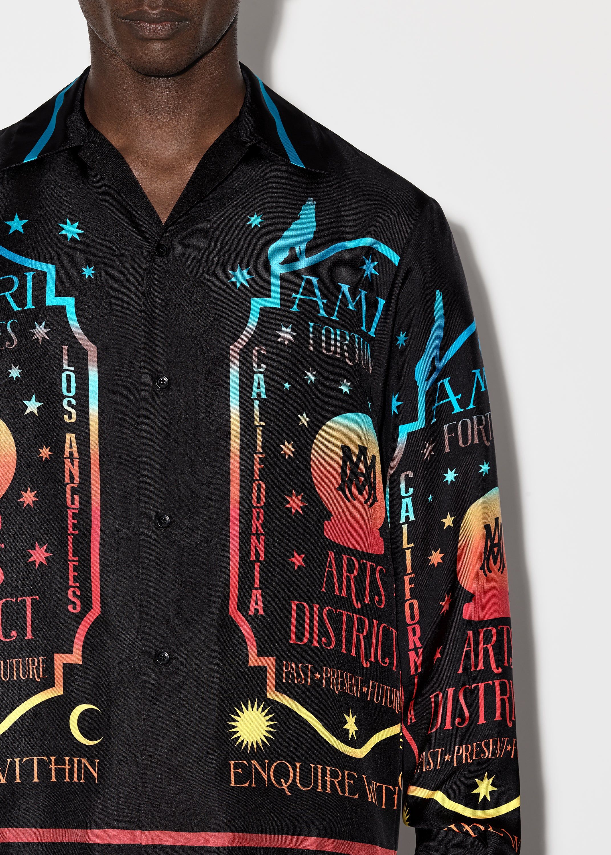 AMIRI FORTUNE LONG SLEEVE BOWLING SHIRT - BLACK sold by AMIRI product image thumbnail 4