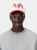 STAGGERED AMIRI CANVAS HAT - Alabaster Red sold by AMIRI